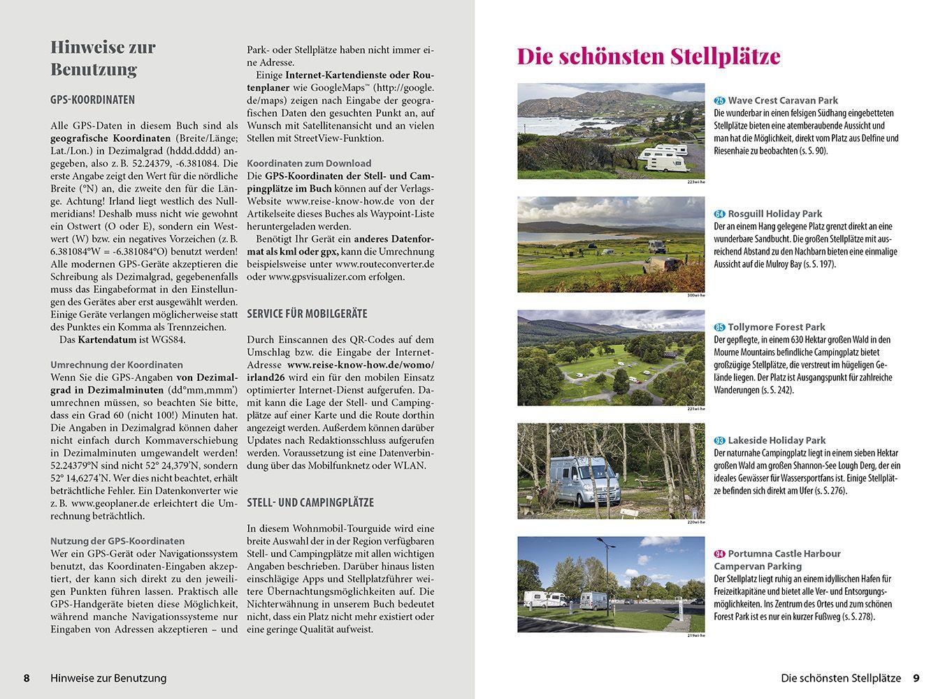 Beispielinhalt (Bild) Reise Know-How Wohnmobil-Tourguide Irland mit Nordirland