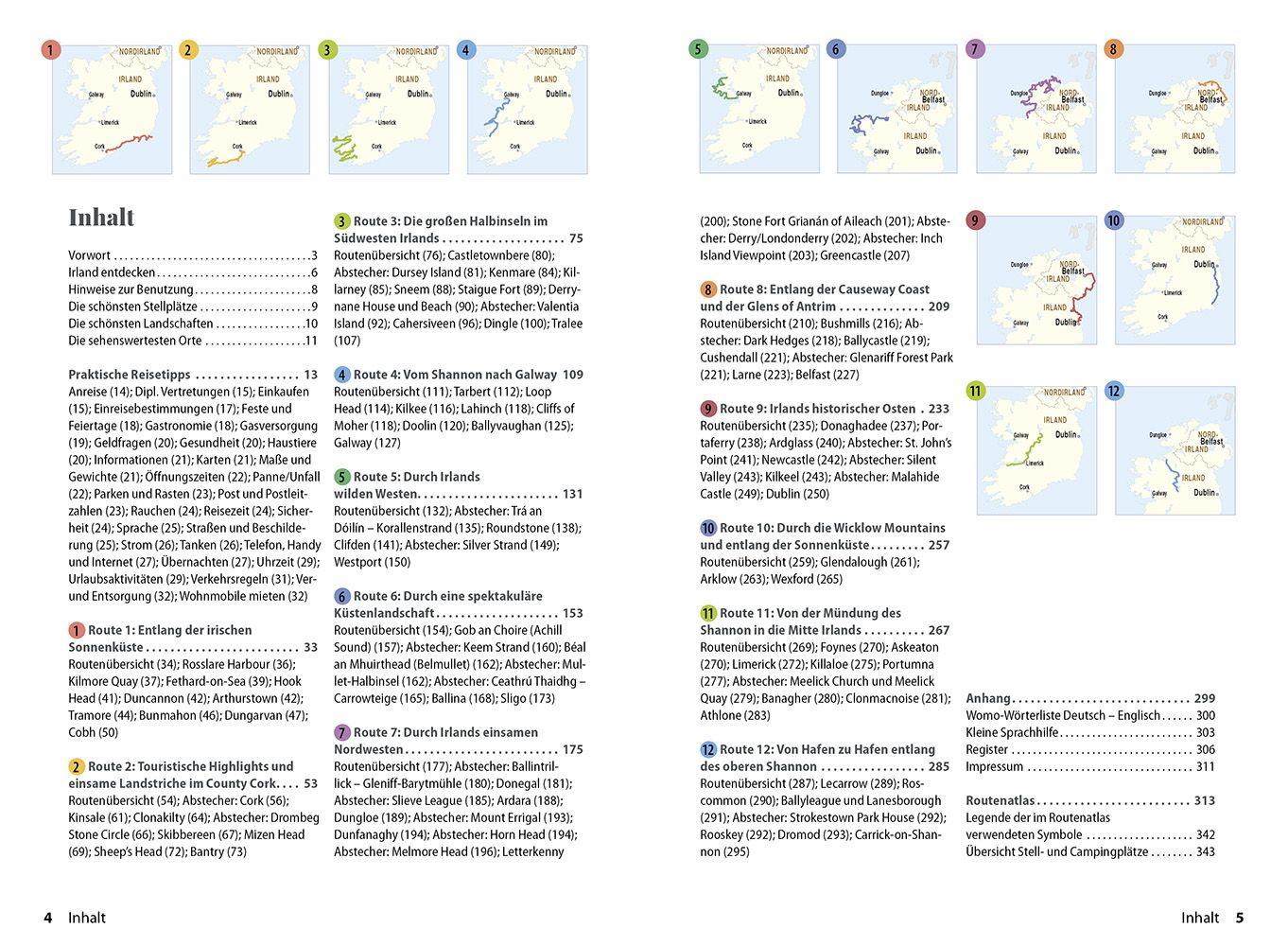 Beispielinhalt (Bild) Reise Know-How Wohnmobil-Tourguide Irland mit Nordirland