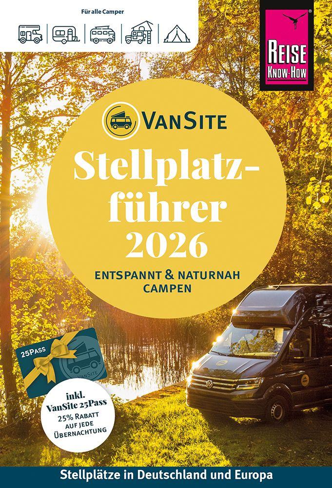 Vorderes Coverbild VanSite Stellplatzführer 2026