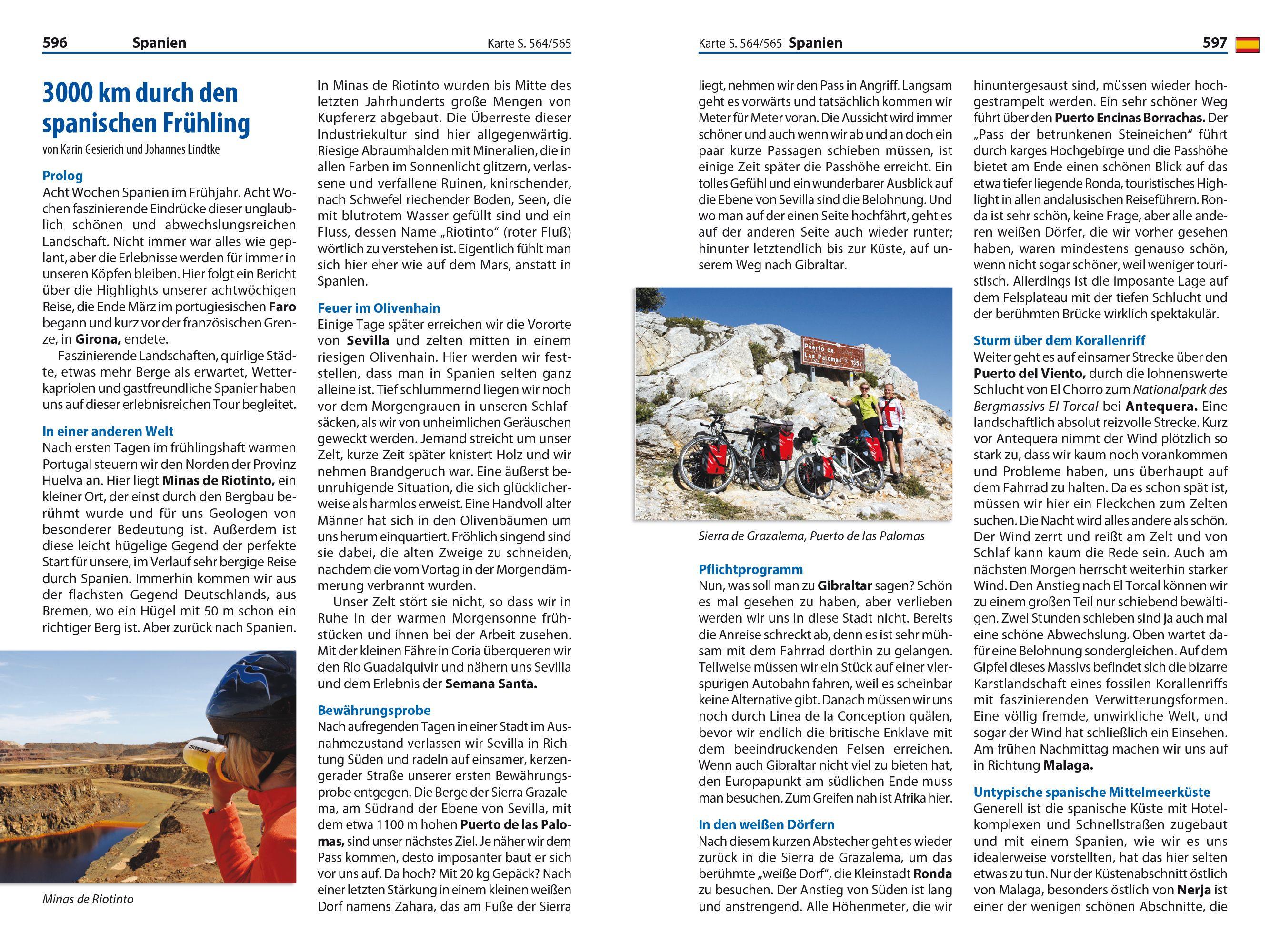 Beispielinhalt (Bild) Reise Know-How Reiseführer Europa per Rad