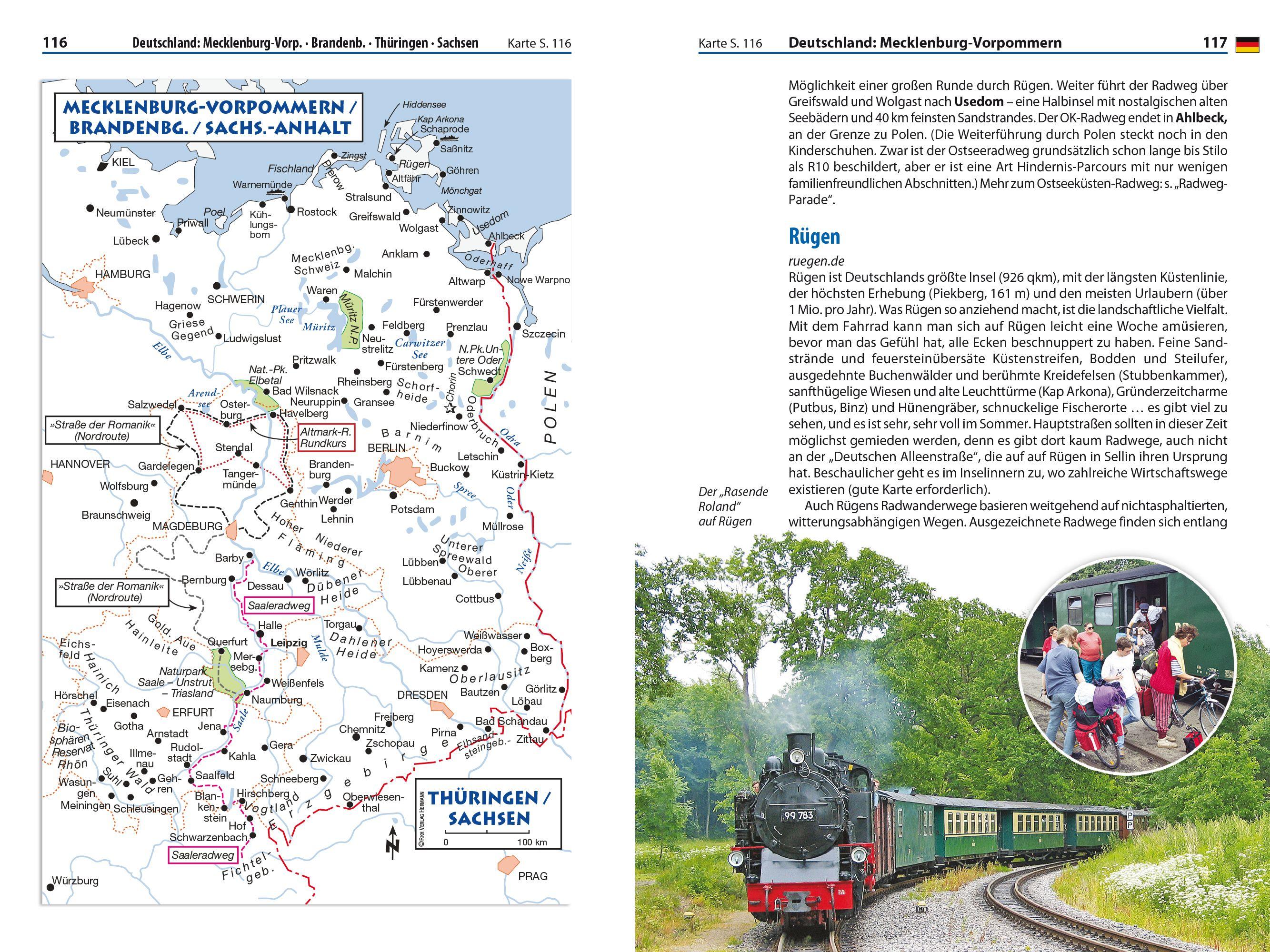 Beispielinhalt (Bild) Reise Know-How Reiseführer Europa per Rad