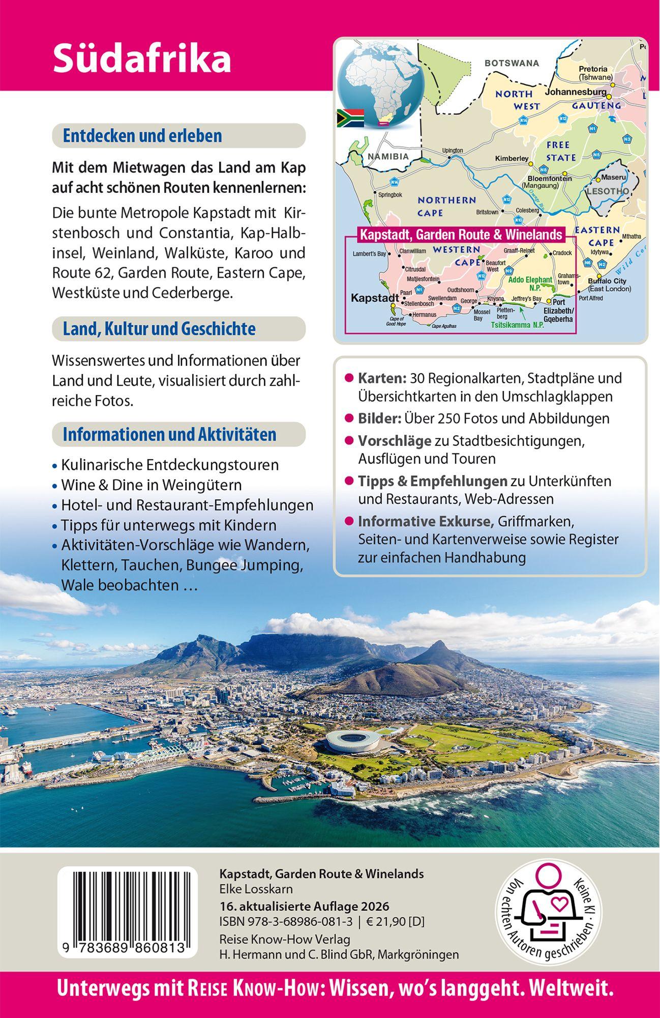 Beispielinhalt (Bild) Reise Know-How Reiseführer Südafrika - Kapstadt, Garden Route & Winelands