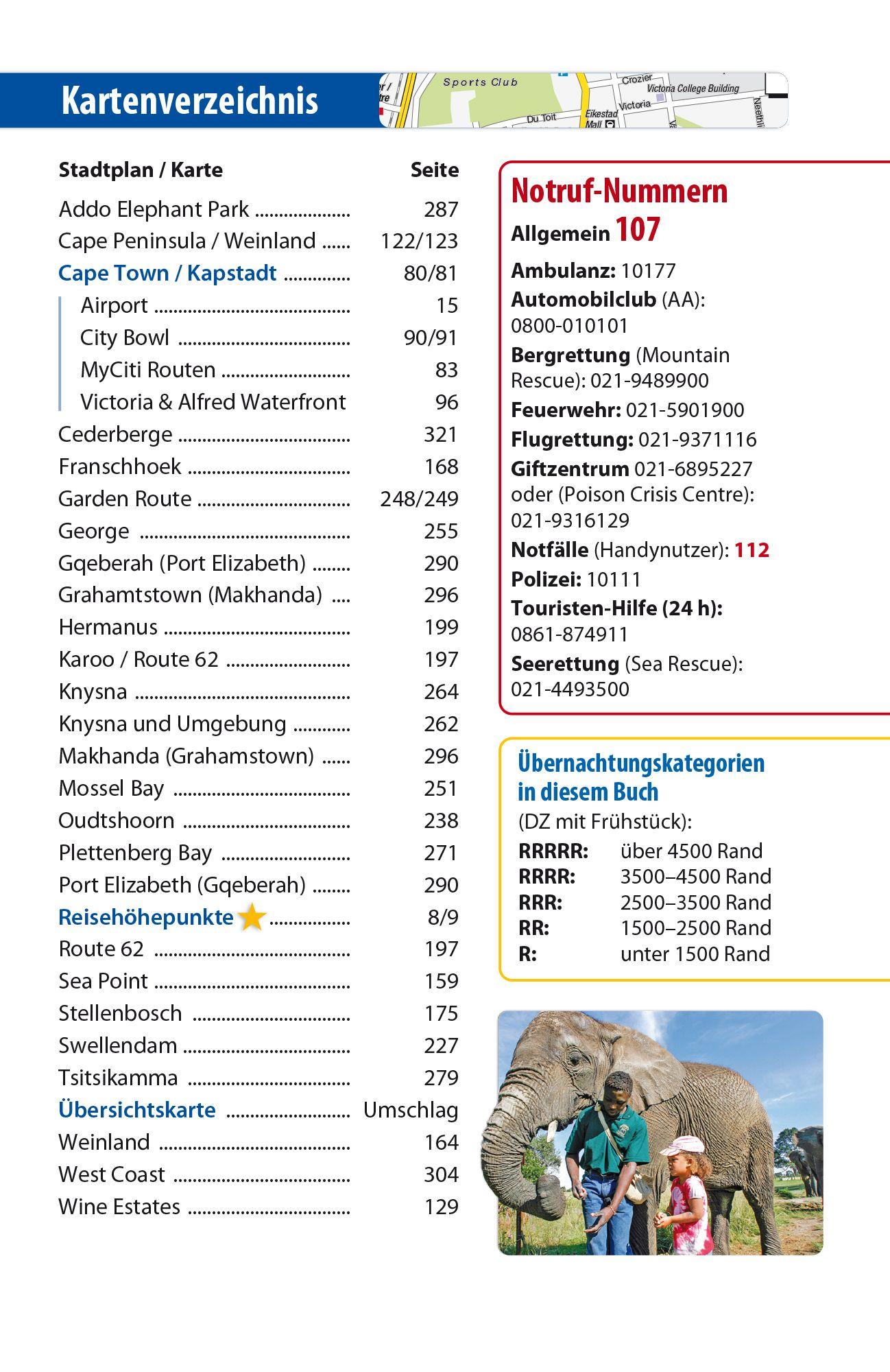 Beispielinhalt (Bild) Reise Know-How Reiseführer Südafrika - Kapstadt, Garden Route & Winelands