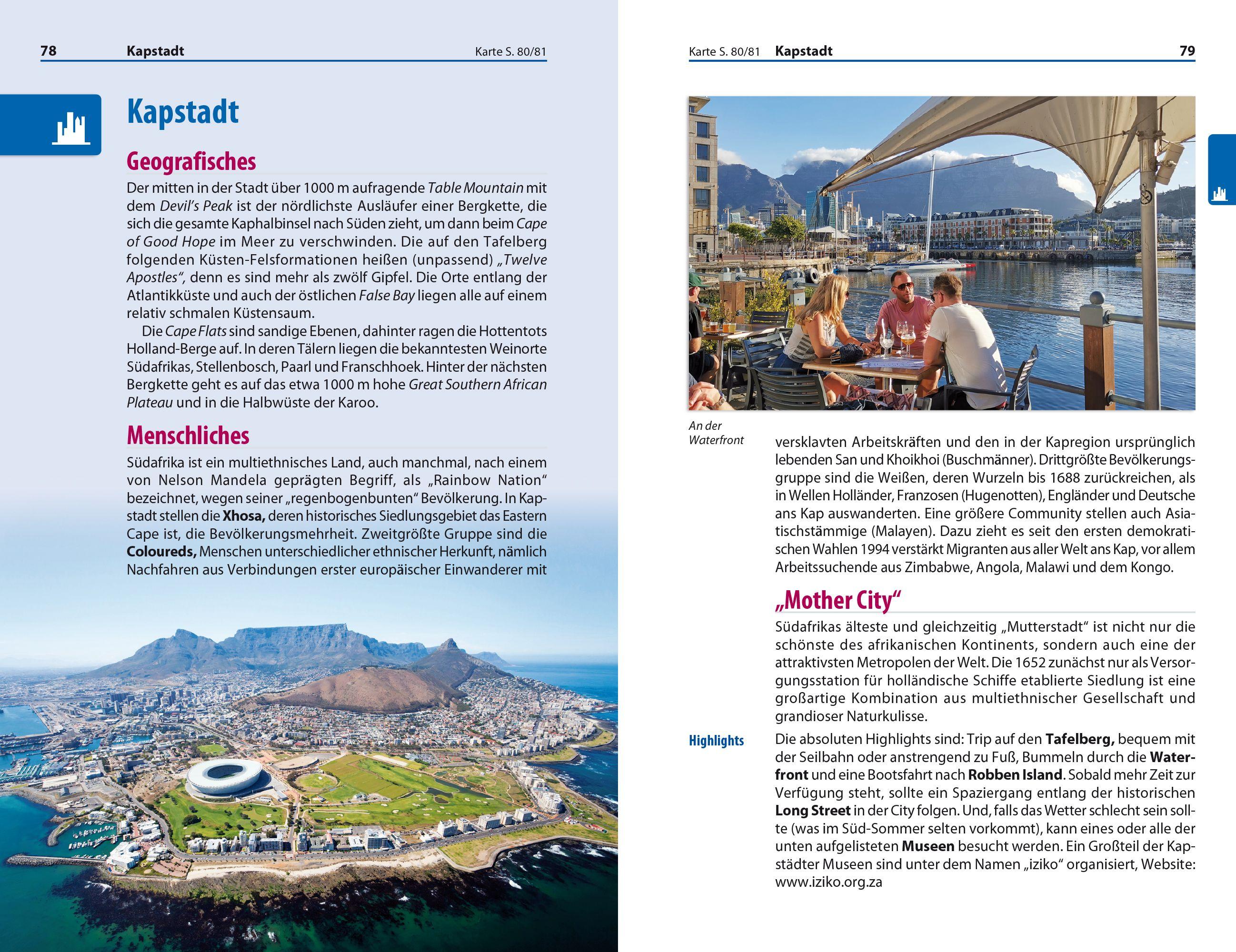 Beispielinhalt (Bild) Reise Know-How Reiseführer Südafrika - Kapstadt, Garden Route & Winelands