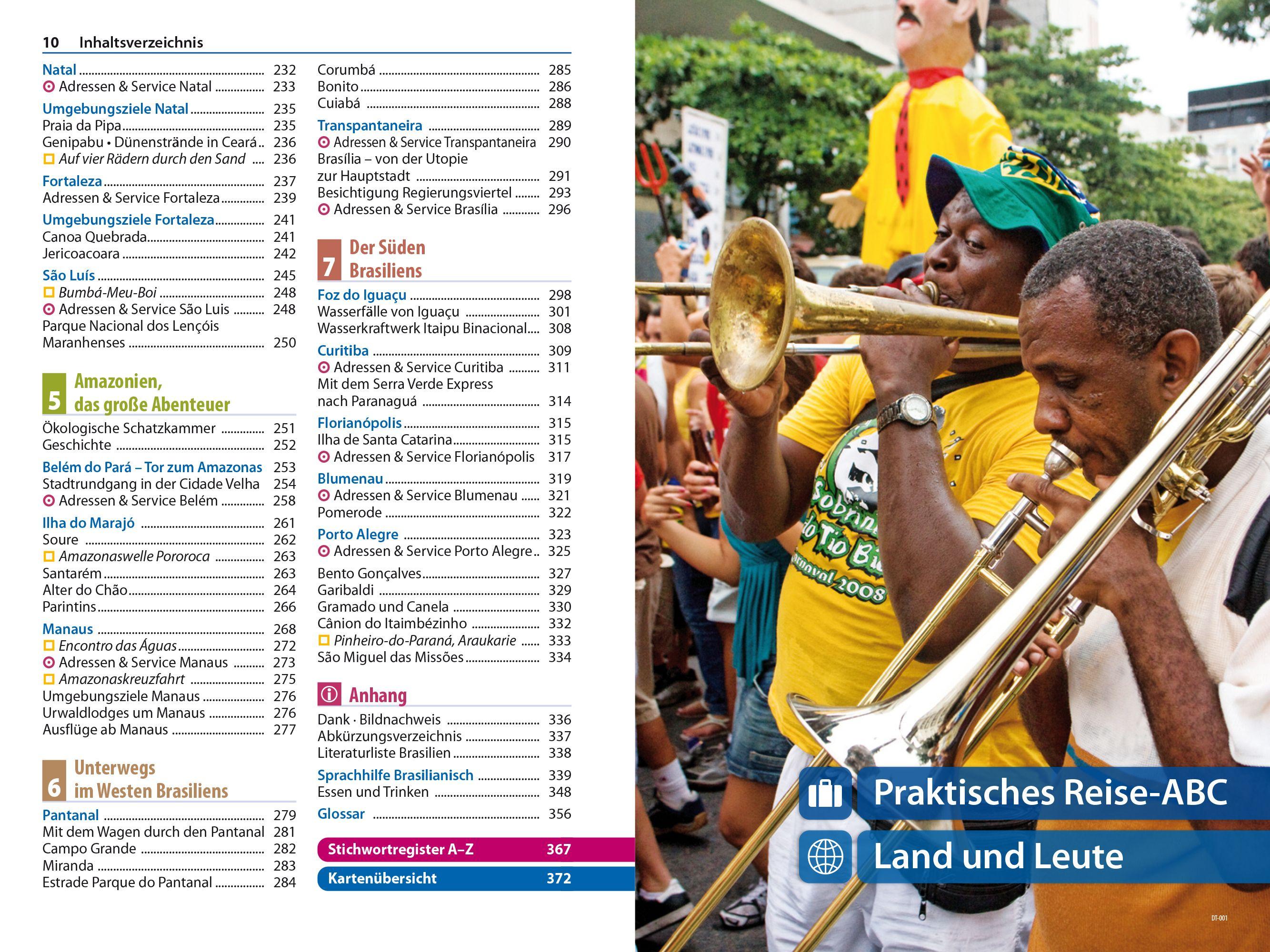 Beispielinhalt (Bild) Reise Know-How Reiseführer Brasilien