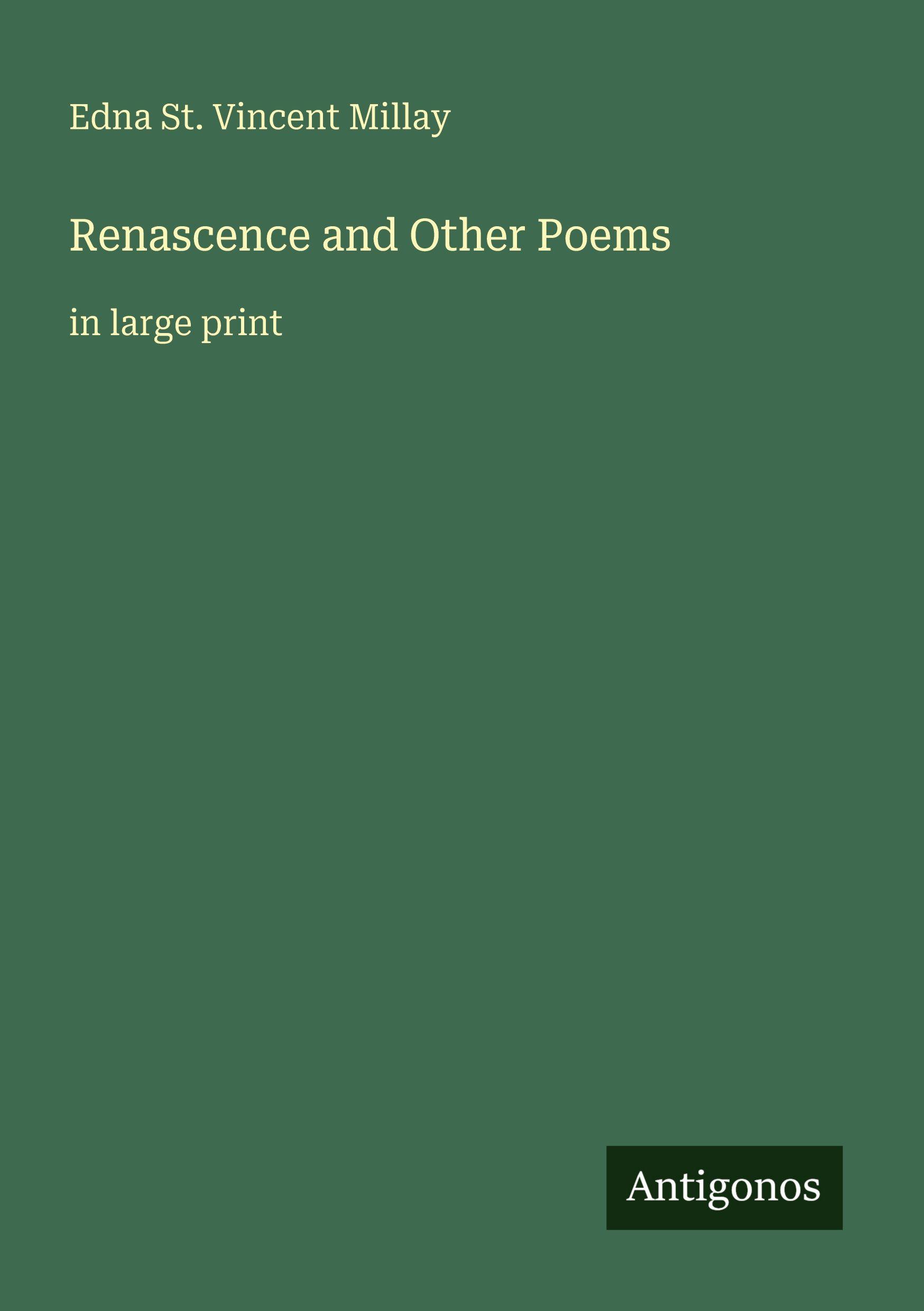Vorderes Coverbild Renascence and Other Poems