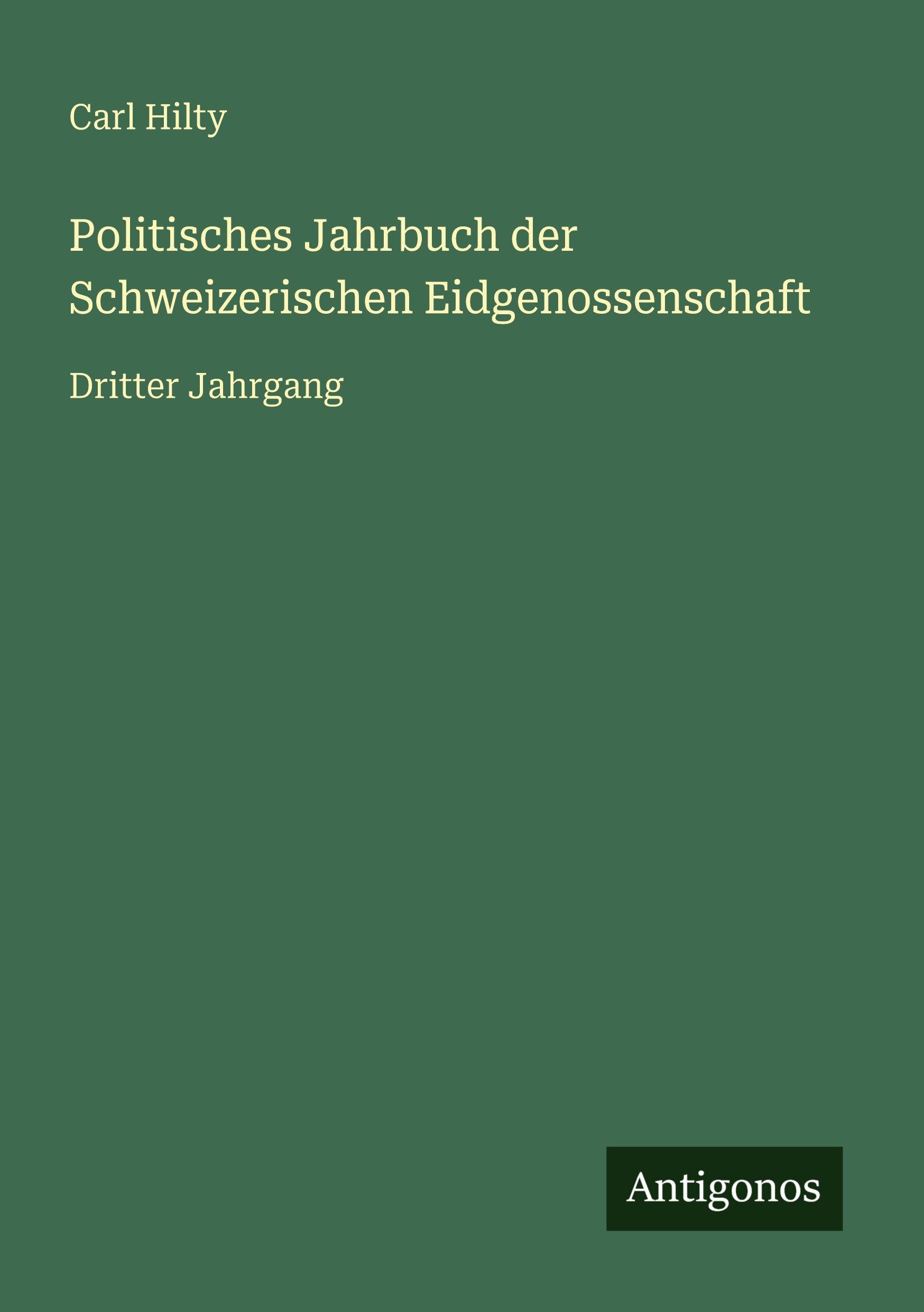 Vorderes Coverbild Politisches Jahrbuch der Schweizerischen Eidgenossenschaft