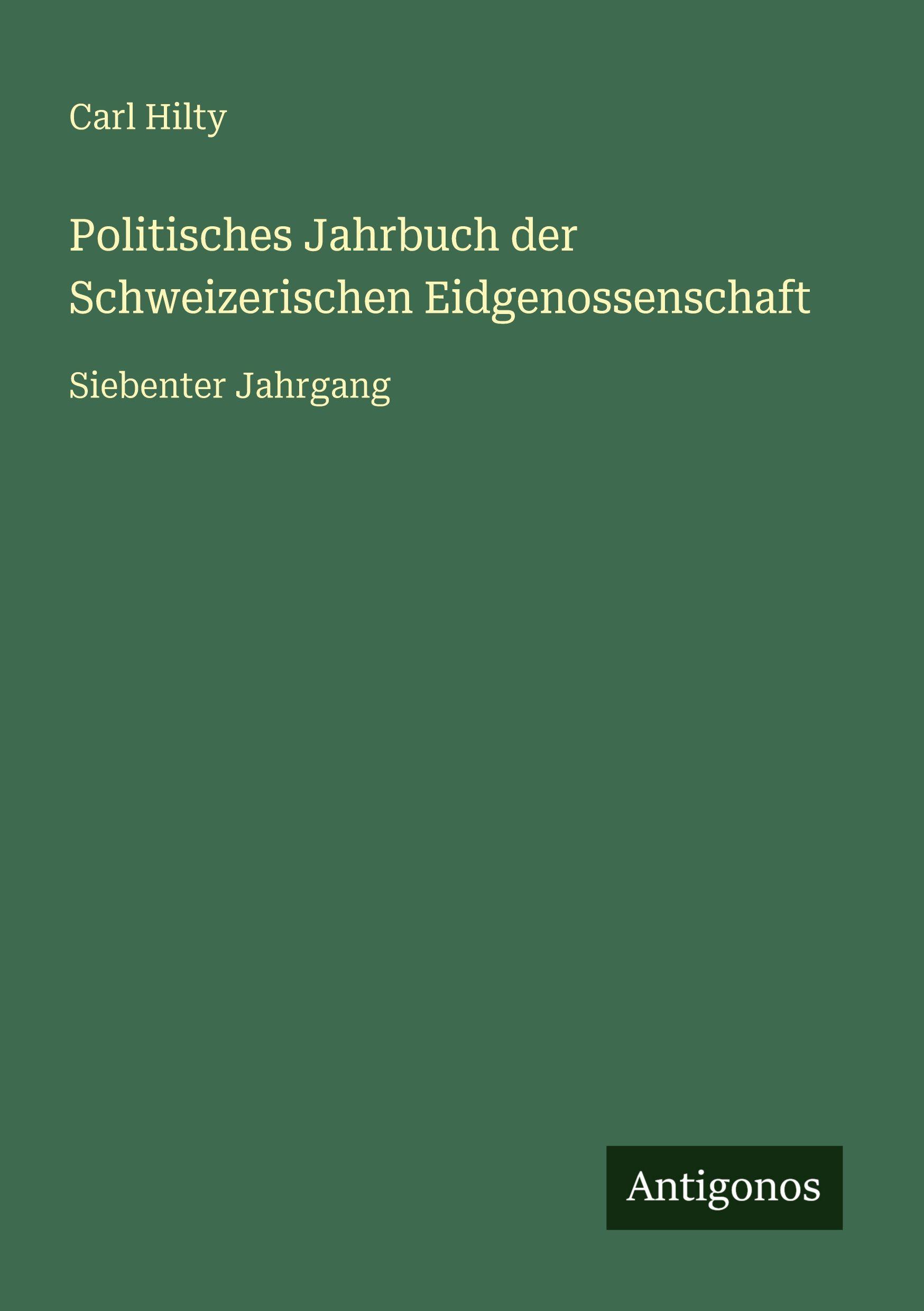 Vorderes Coverbild Politisches Jahrbuch der Schweizerischen Eidgenossenschaft