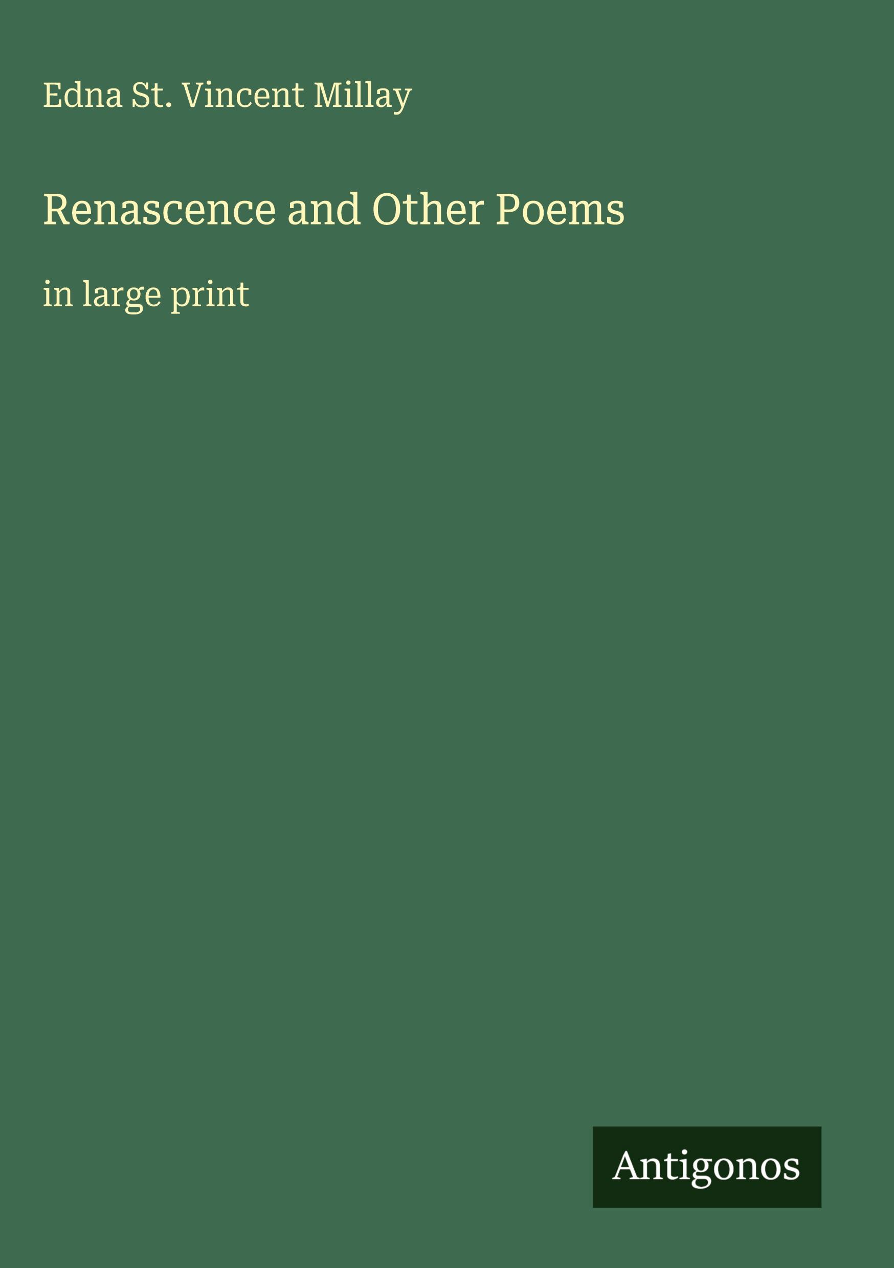 Vorderes Coverbild Renascence and Other Poems