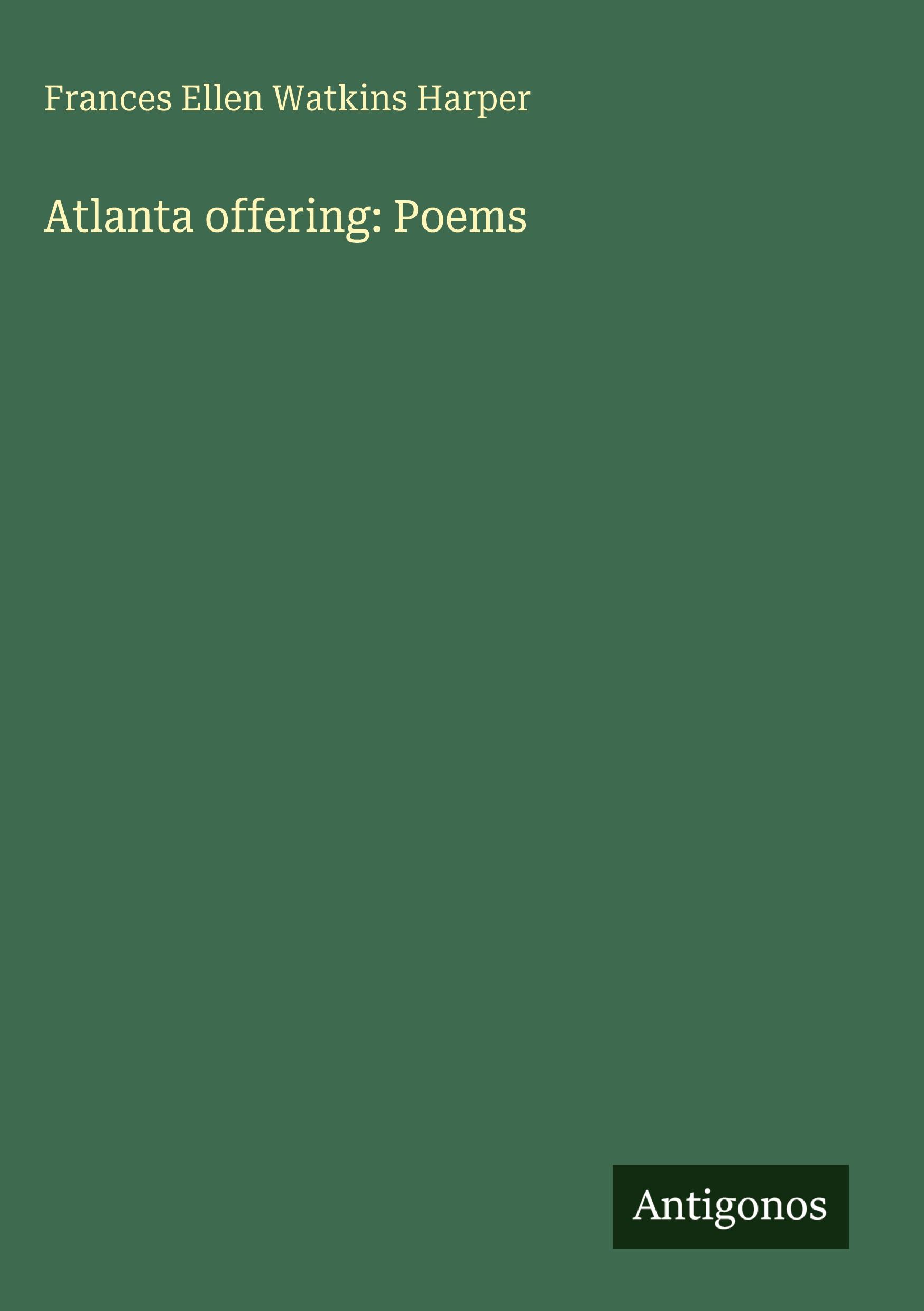 Vorderes Coverbild Atlanta offering: Poems