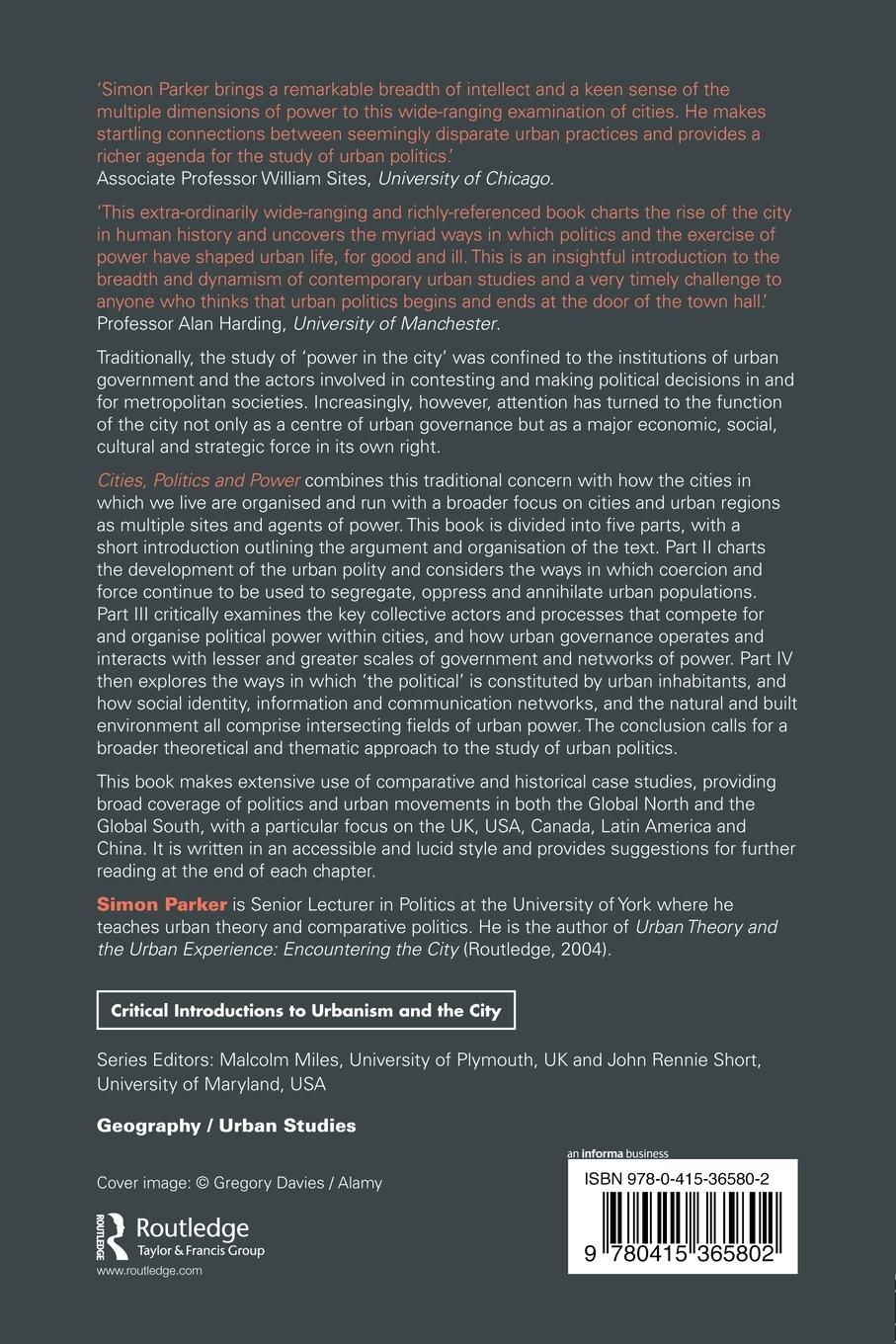 Rückseitencover Cities, Politics & Power