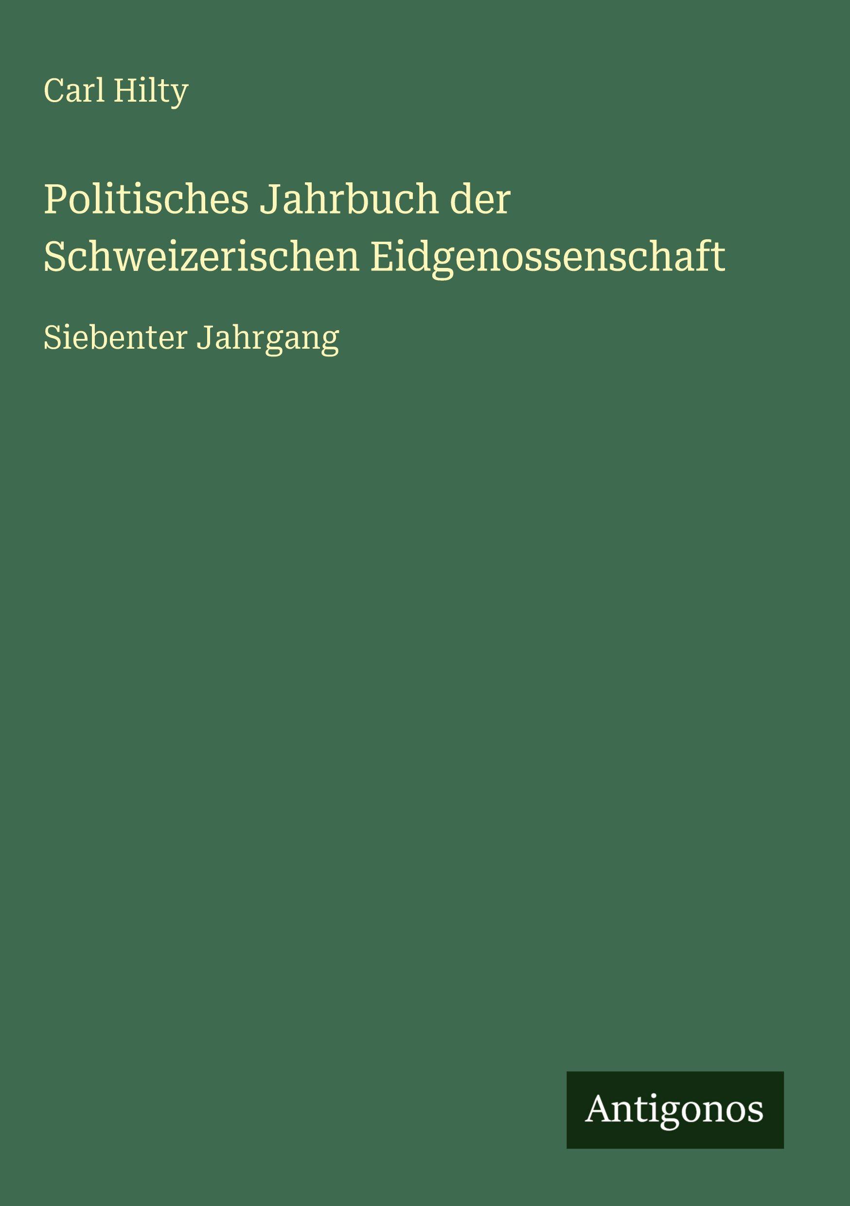 Vorderes Coverbild Politisches Jahrbuch der Schweizerischen Eidgenossenschaft