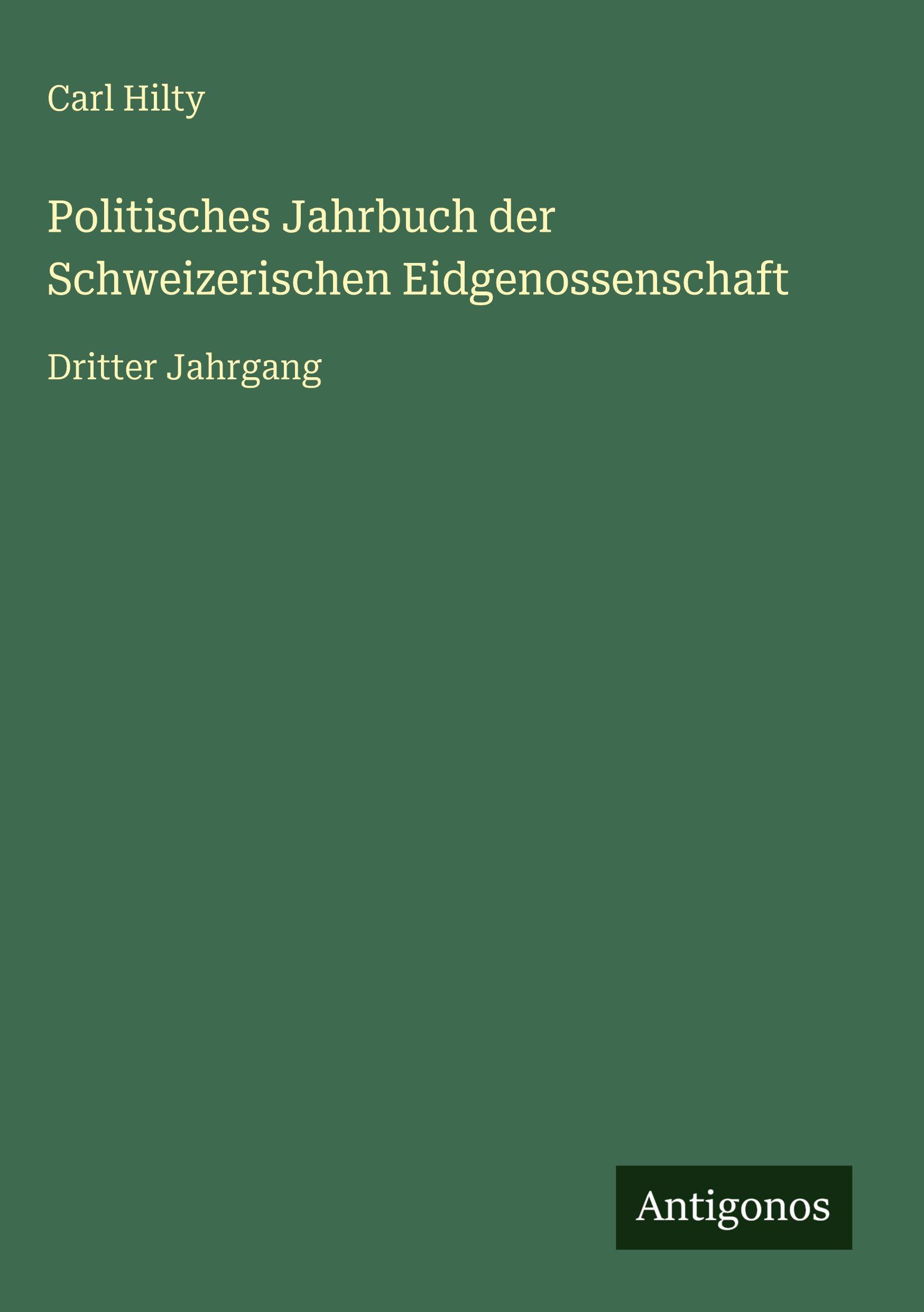 Vorderes Coverbild Politisches Jahrbuch der Schweizerischen Eidgenossenschaft