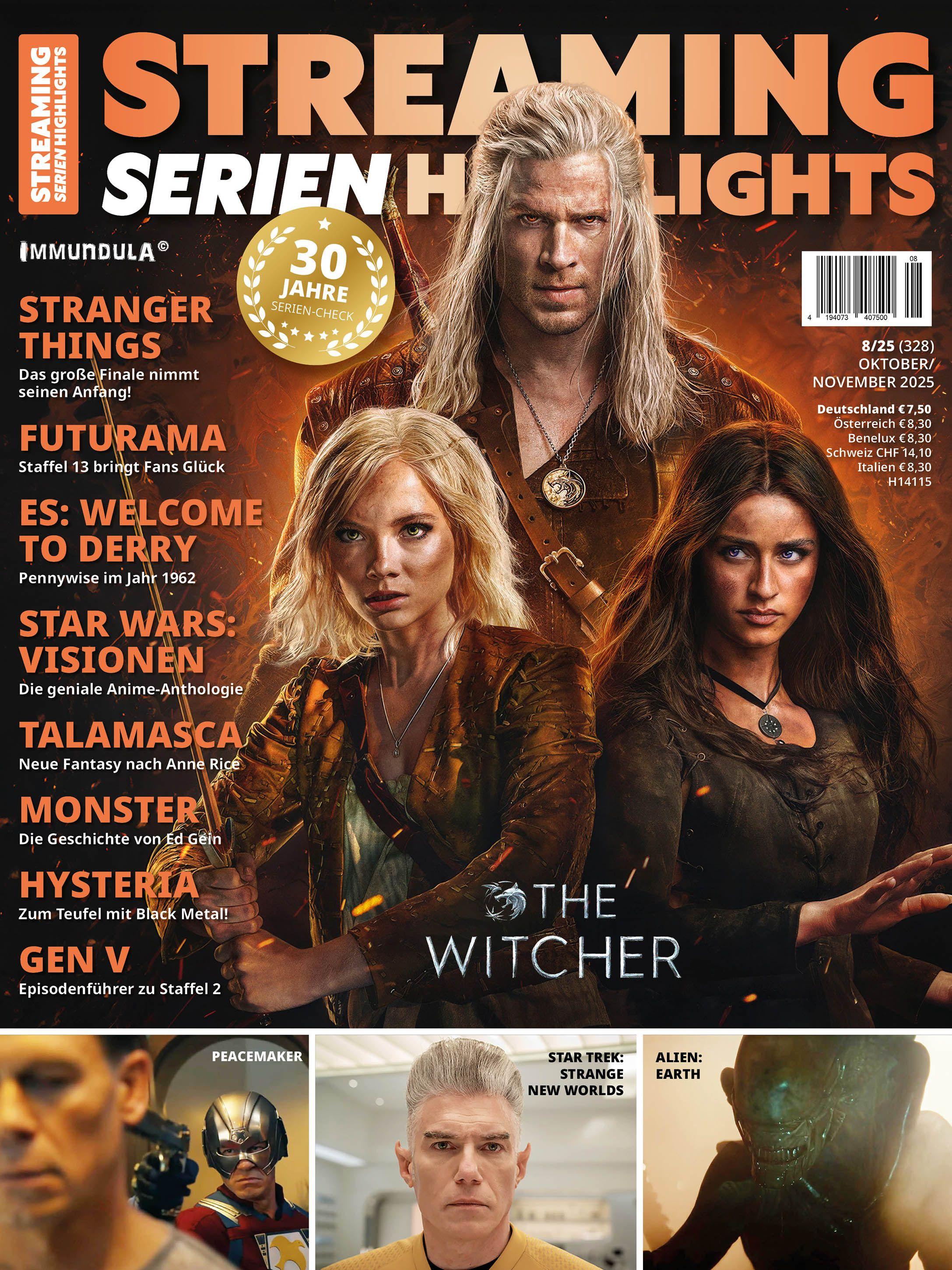 Vorderes Coverbild STREAMING SERIEN HIGHLIGHTS. Ausgabe Oktober/November 2025 (#328)