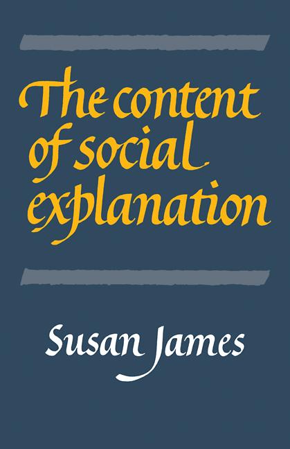 Vorderes Coverbild The Content of Social Explanation