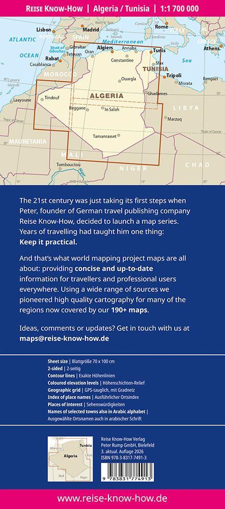 Beispielinhalt (Bild) Reise Know-How Landkarte Algerien, Tunesien | Algeria, Tunisia (1:1.700.000)