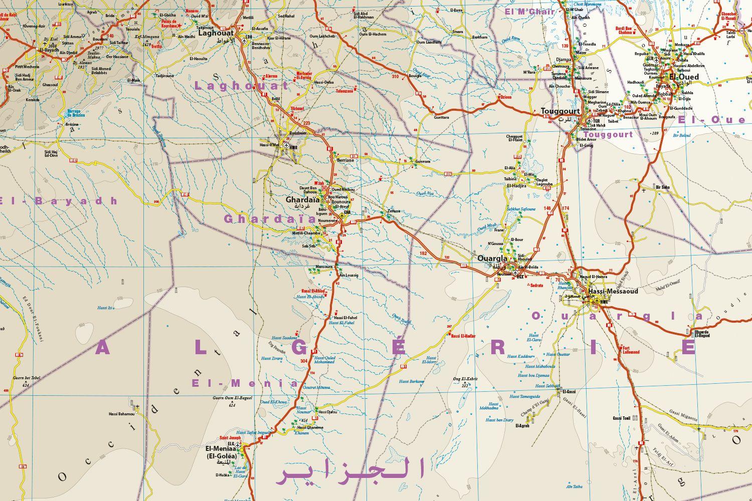 Beispielinhalt (Bild) Reise Know-How Landkarte Algerien, Tunesien | Algeria, Tunisia (1:1.700.000)