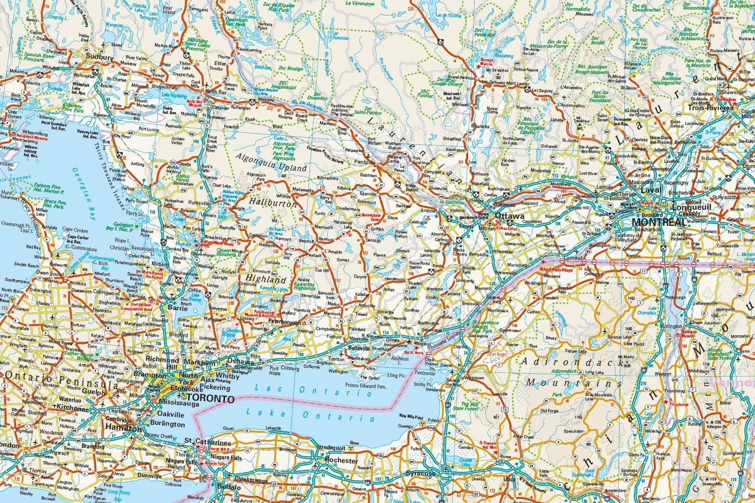 Beispielinhalt (Bild) Reise Know-How Landkarte Kanada, Ost | Canada, East (1:1.900.000)