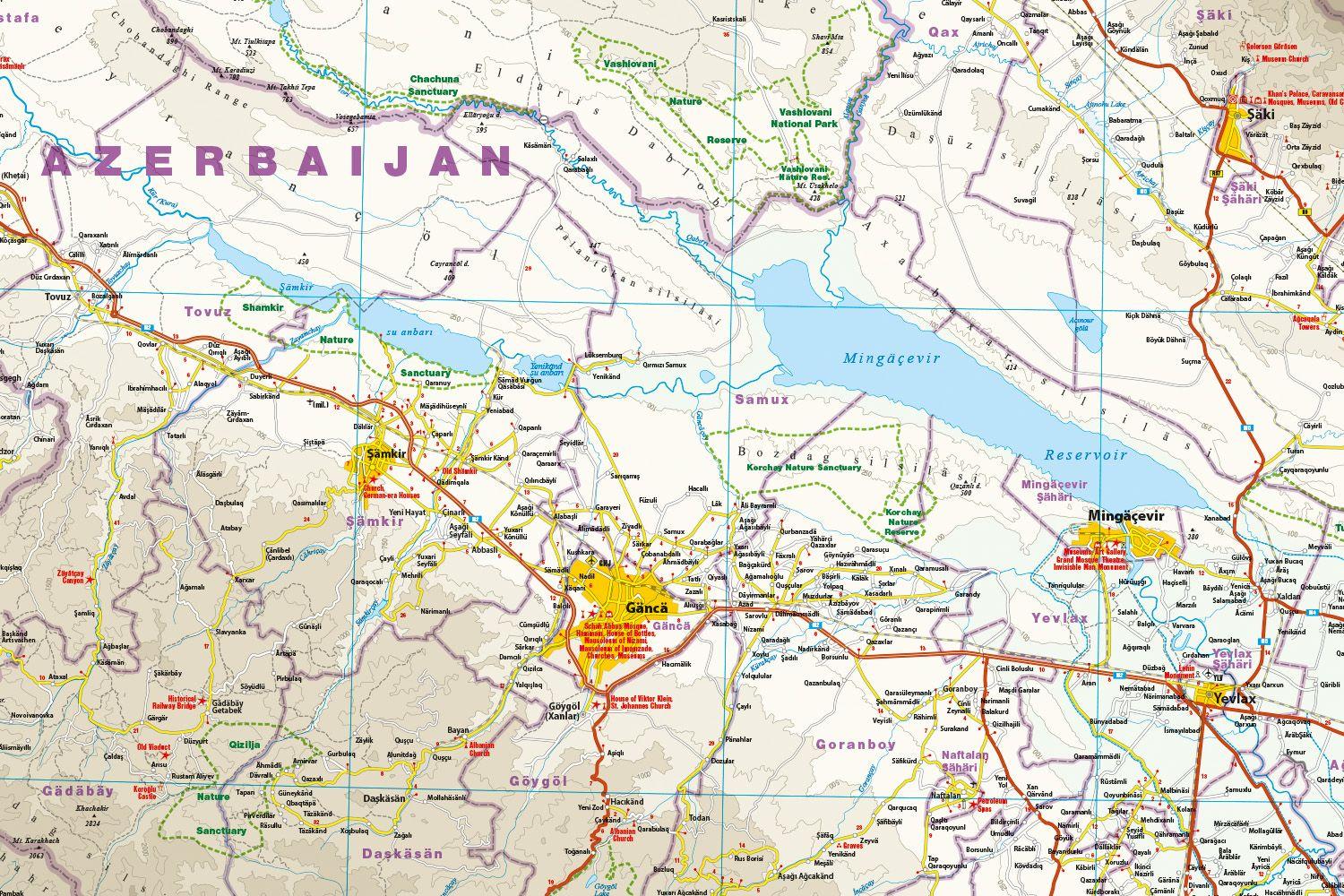 Beispielinhalt (Bild) Reise Know-How Landkarte Aserbaidschan | Azerbaijan (1:400.000)