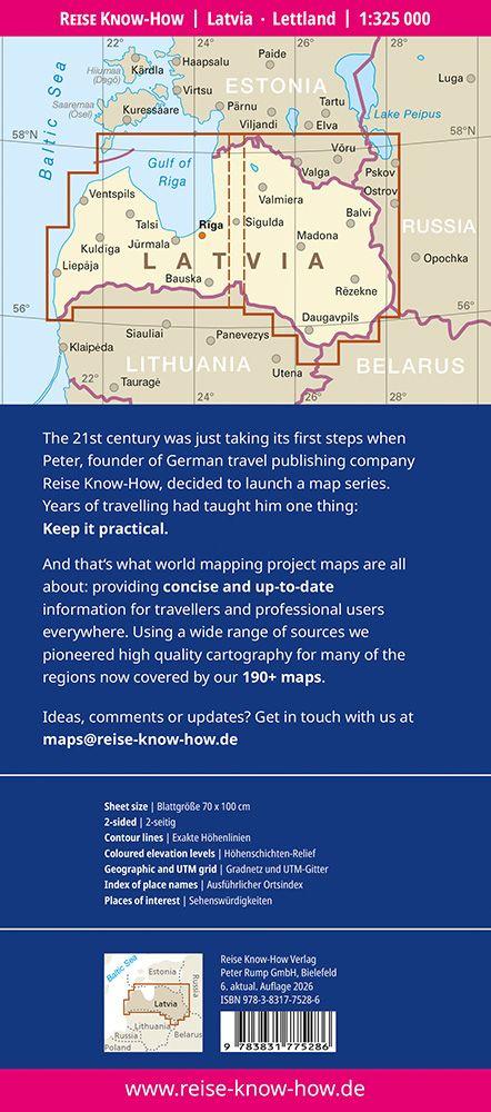 Beispielinhalt (Bild) Reise Know-How Lettland | Latvia (1:325.000)