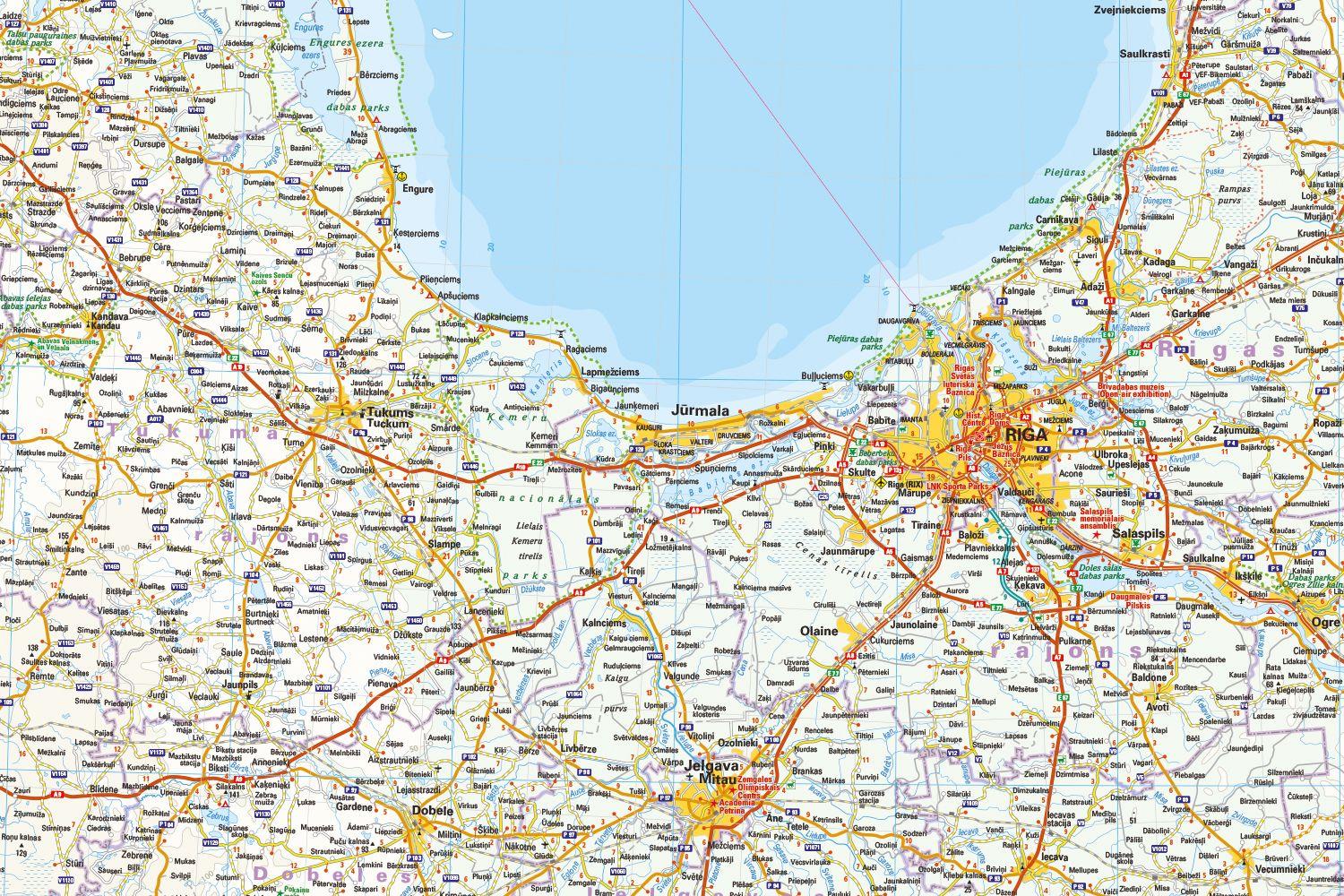 Beispielinhalt (Bild) Reise Know-How Lettland | Latvia (1:325.000)