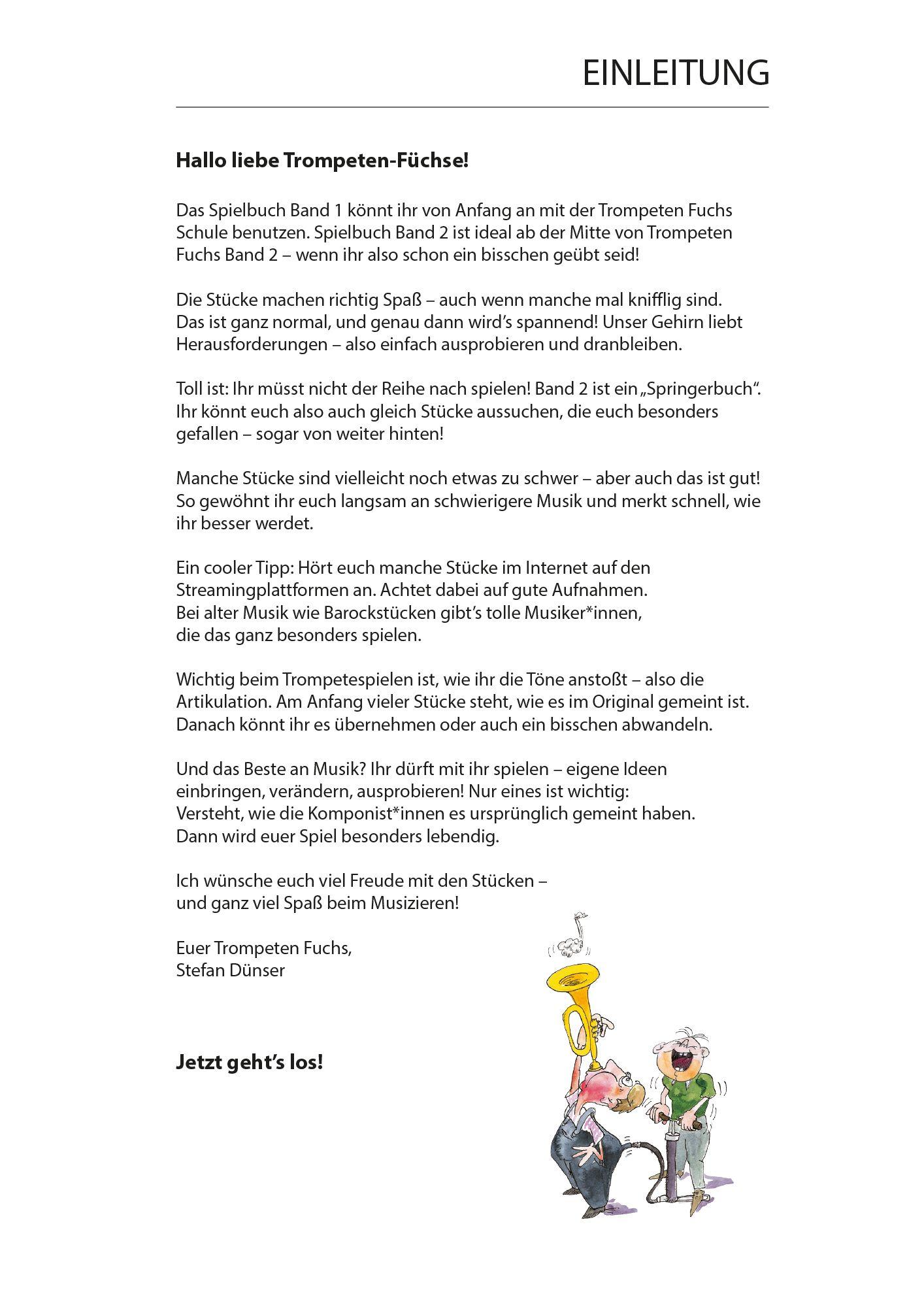 Beispielinhalt (Bild) Trompeten Fuchs Spielbuch, Band 2