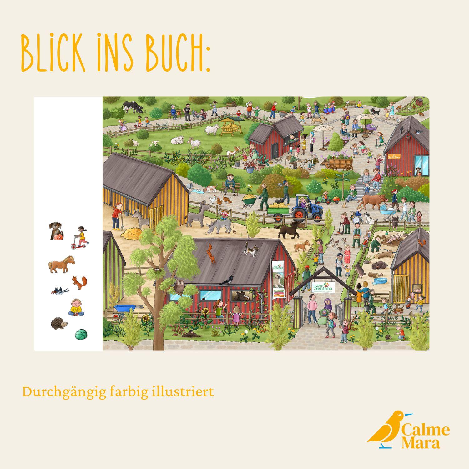 Beispielinhalt (Bild) Mein Wimmelbuch vom Tierschutzhof