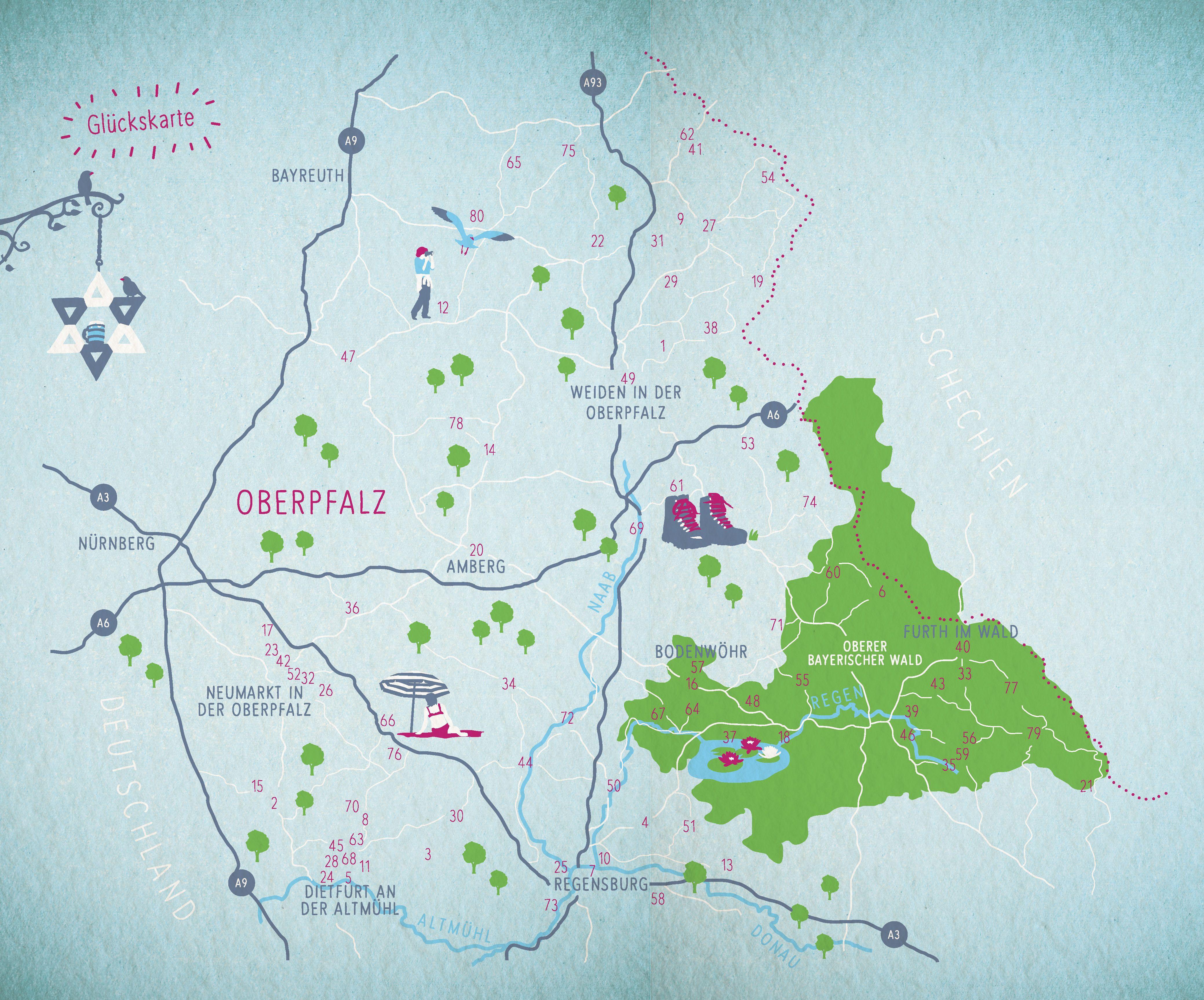 Beispielinhalt (Bild) Blaue Glücksorte in der Oberpfalz