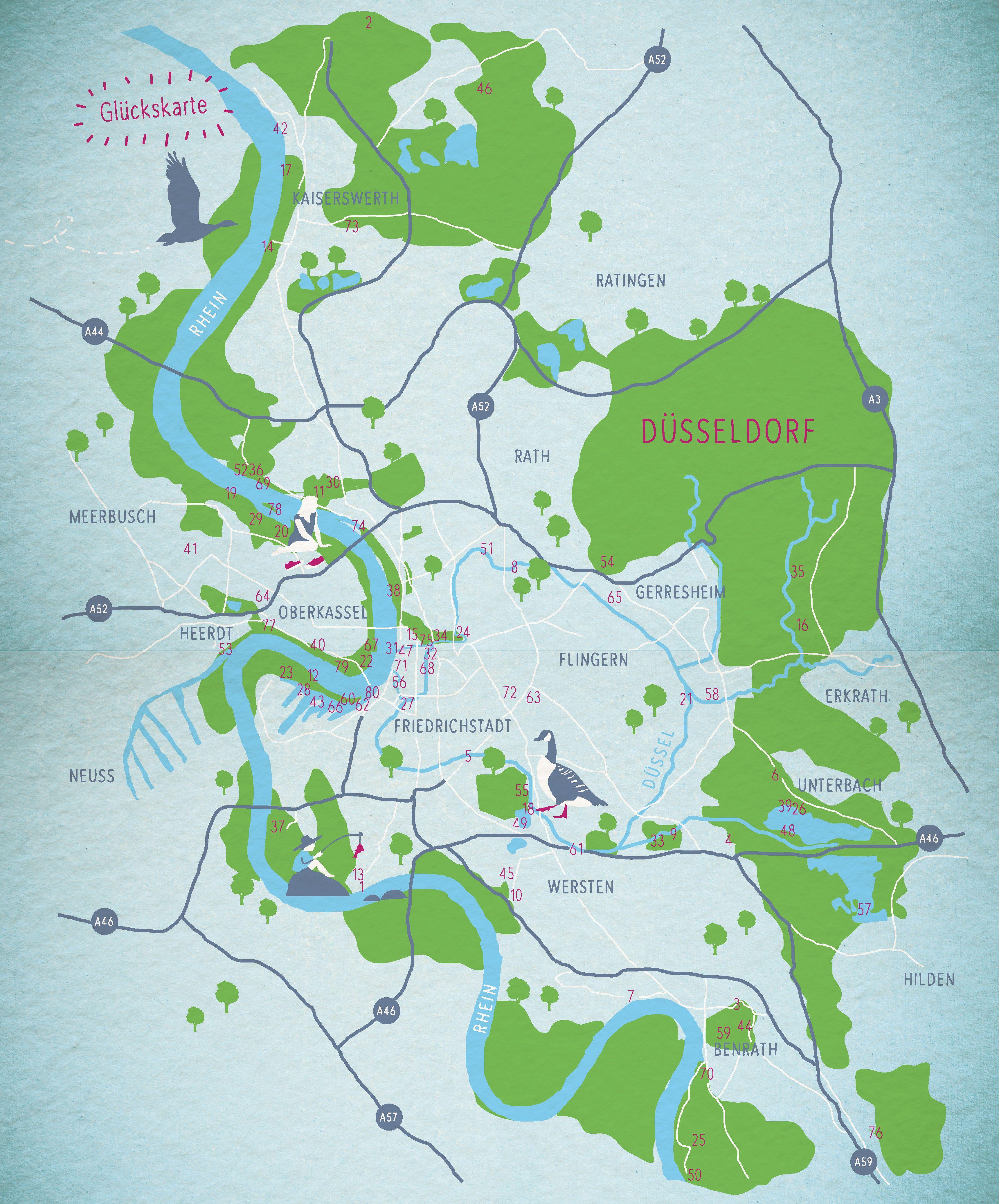 Beispielinhalt (Bild) Blaue Glücksorte in Düsseldorf