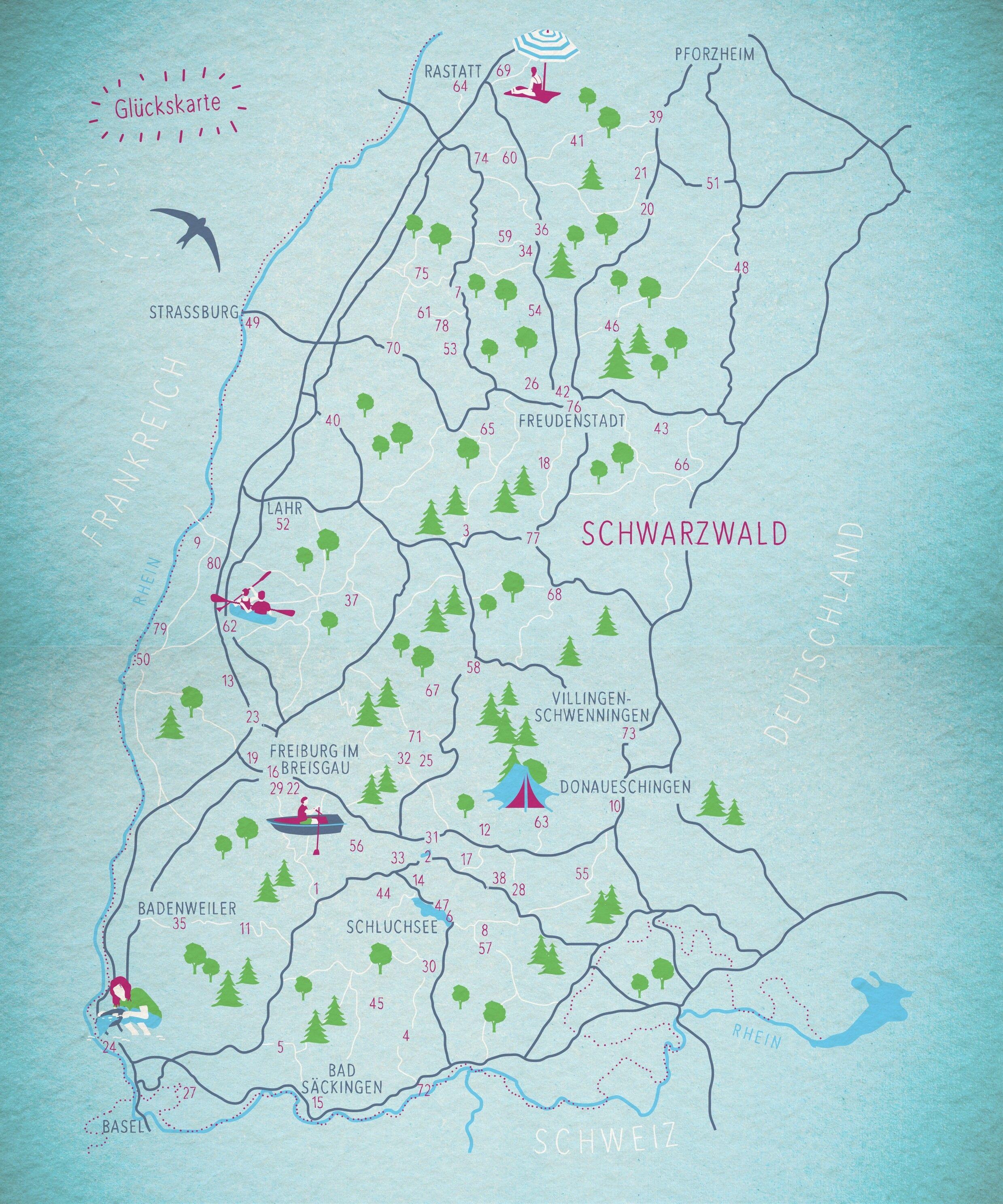 Beispielinhalt (Bild) Blaue Glücksorte im Schwarzwald