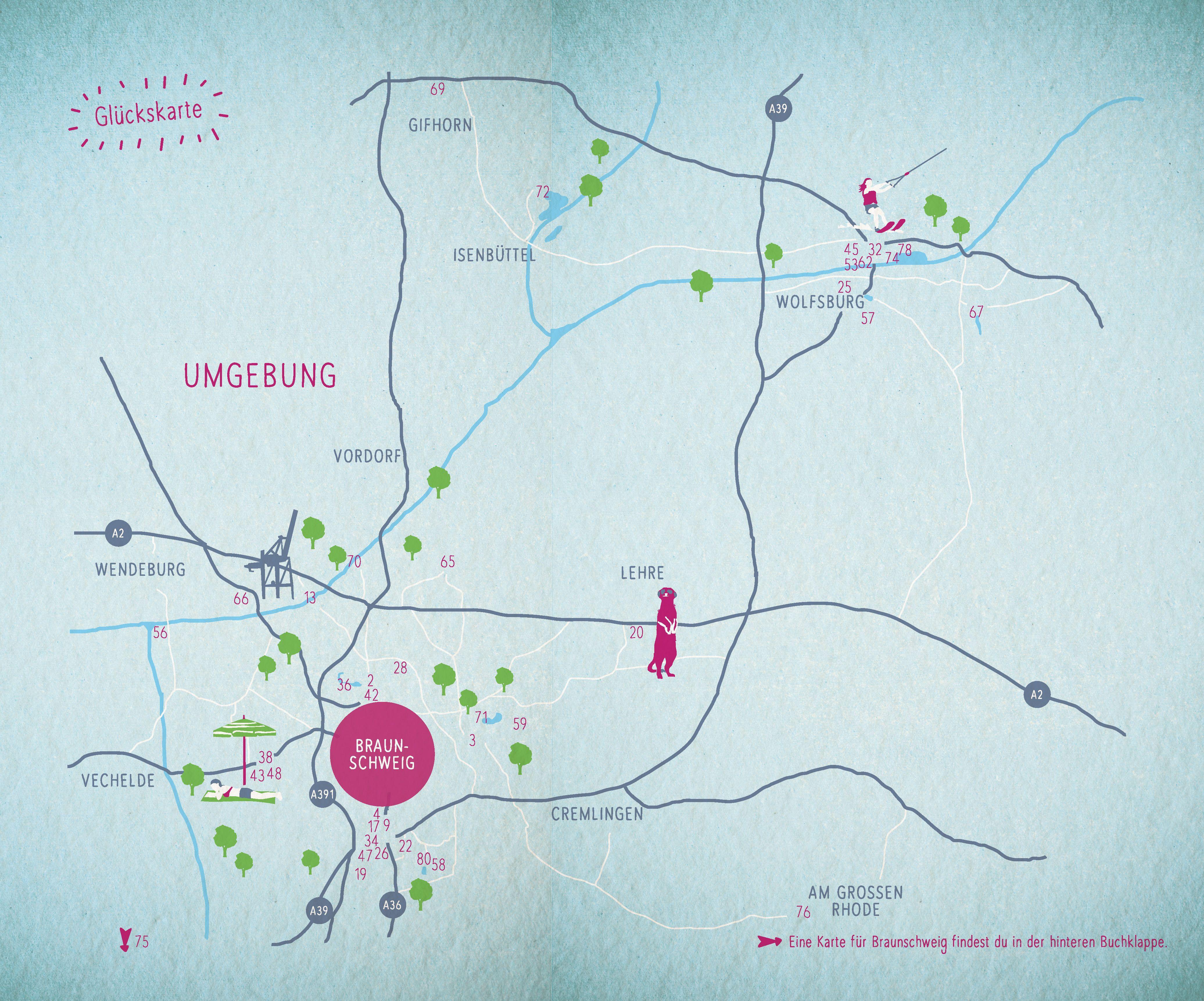 Beispielinhalt (Bild) Blaue Glücksorte in und um Braunschweig