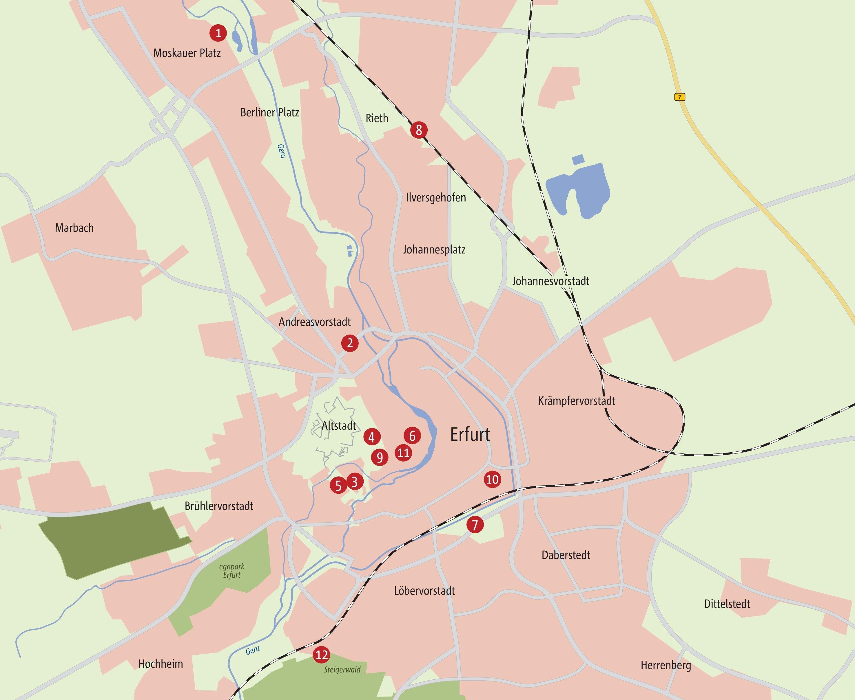 Beispielinhalt (Bild) Zu Fuß durch Erfurt