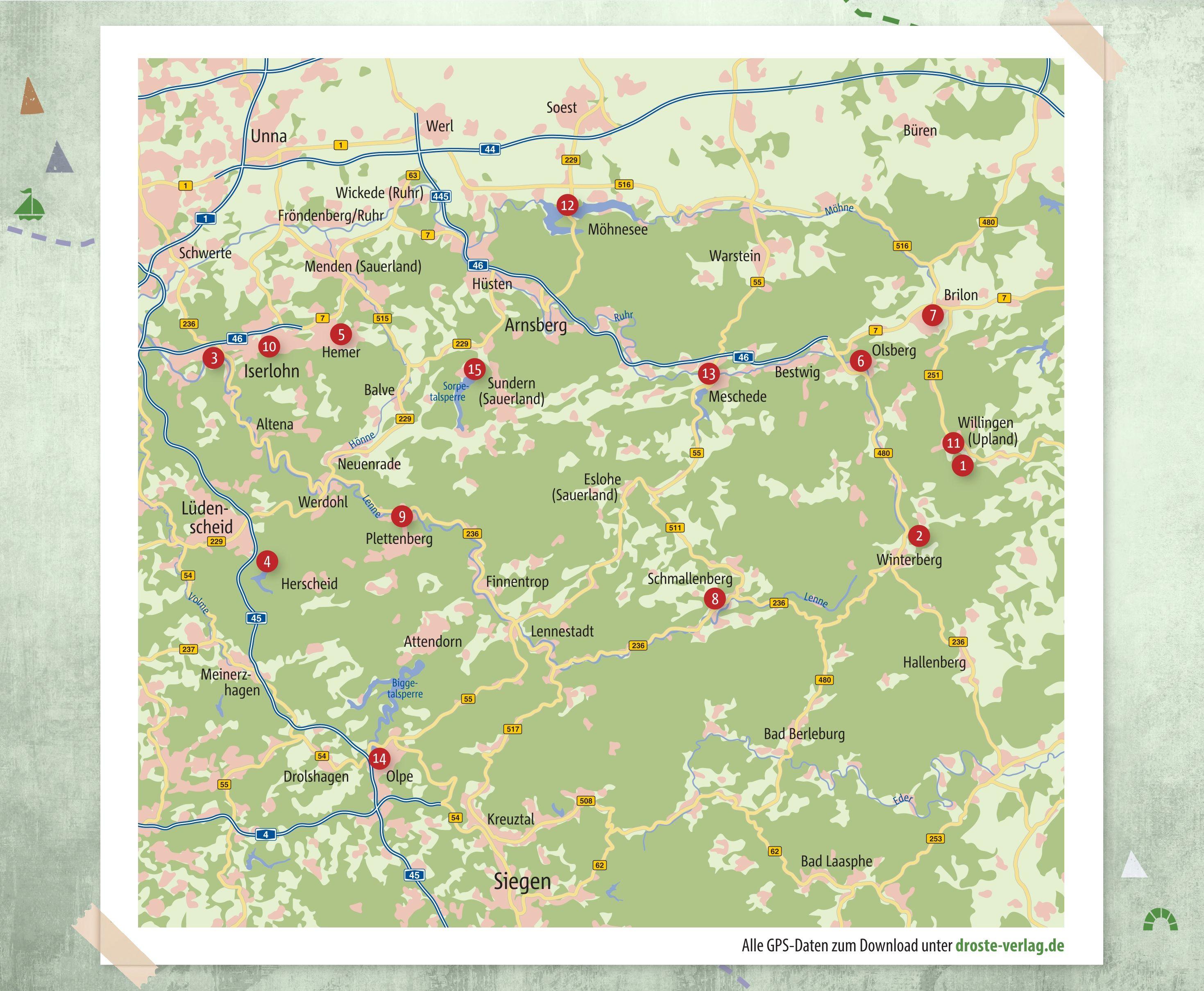 Beispielinhalt (Bild) Sauerland. Radeln für die Seele