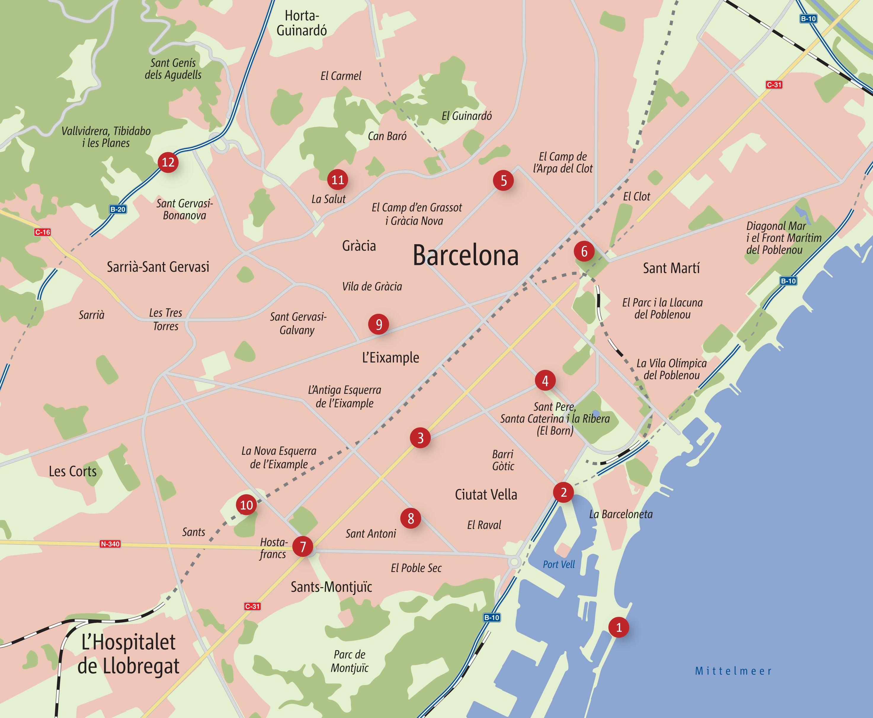 Beispielinhalt (Bild) Zu Fuß durch Barcelona