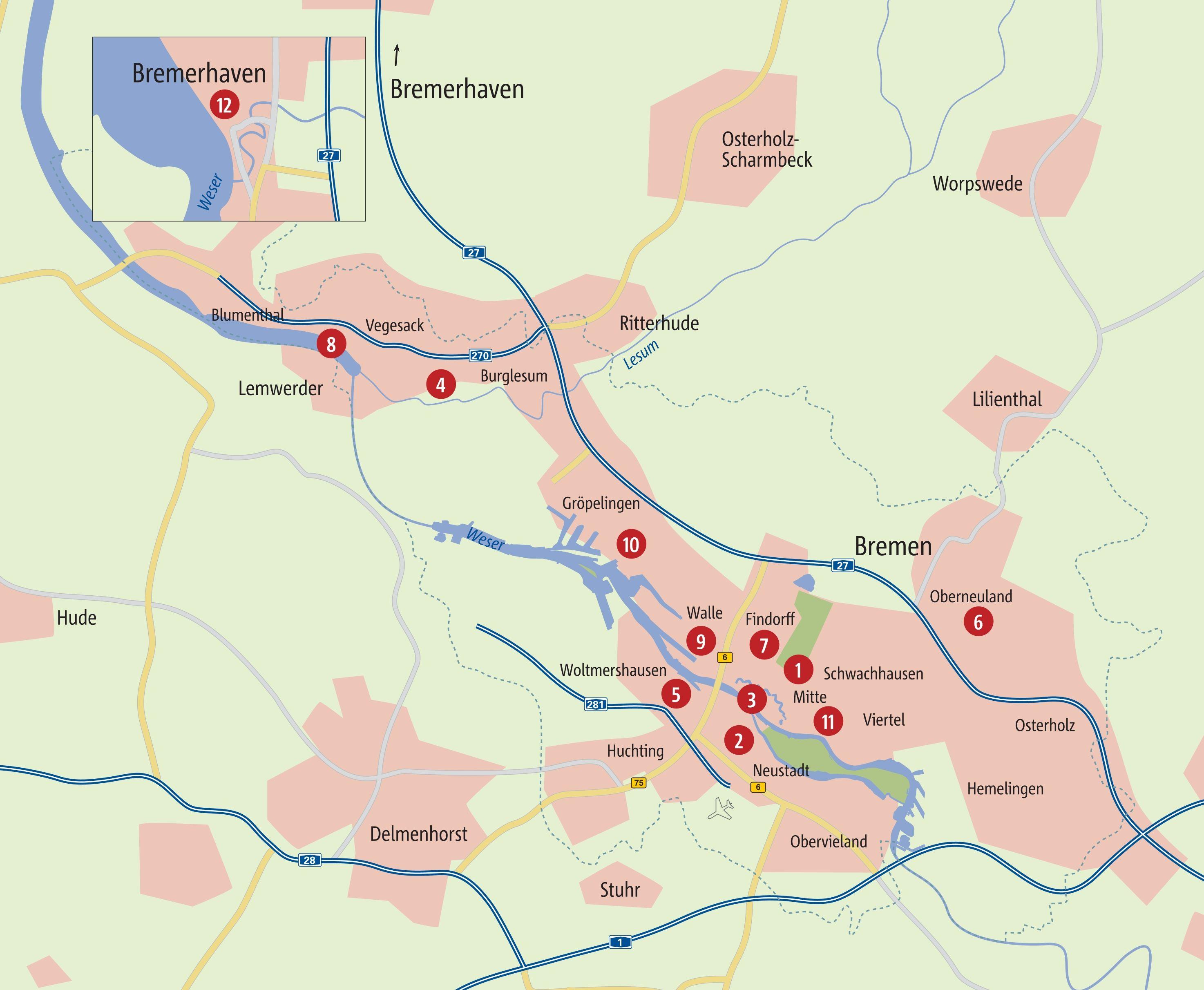 Beispielinhalt (Bild) Zu Fuß durch Bremen