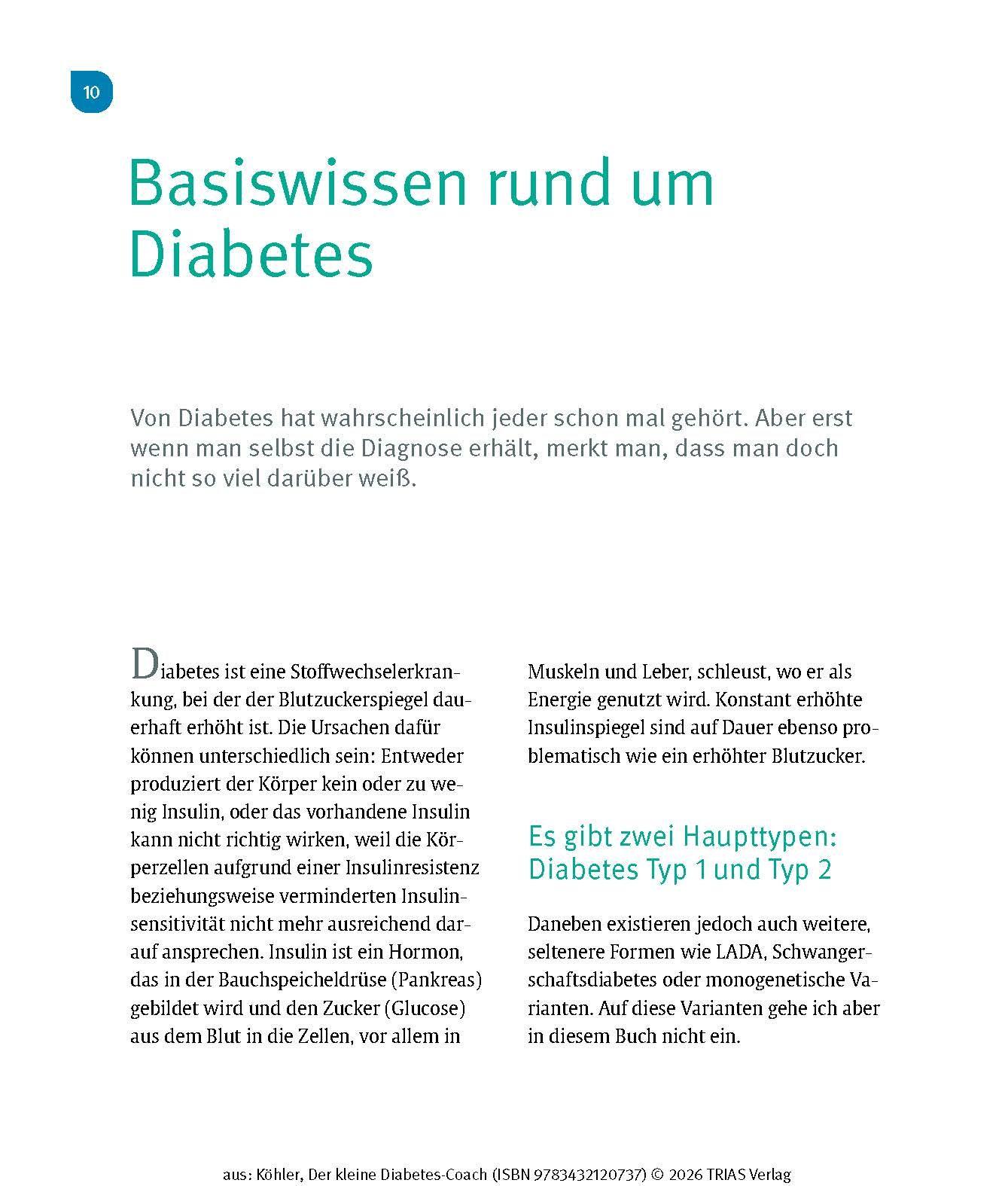 Beispielinhalt (Bild) Der kleine Diabetes-Coach