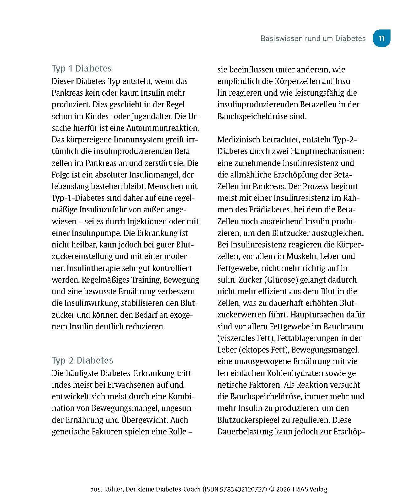 Beispielinhalt (Bild) Der kleine Diabetes-Coach