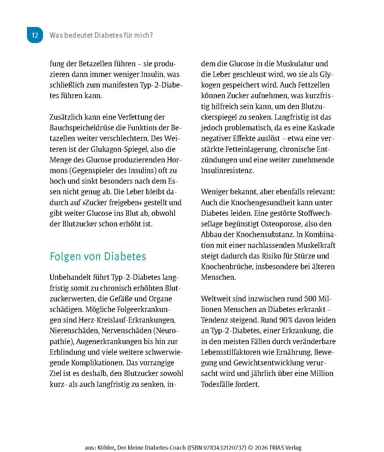 Beispielinhalt (Bild) Der kleine Diabetes-Coach