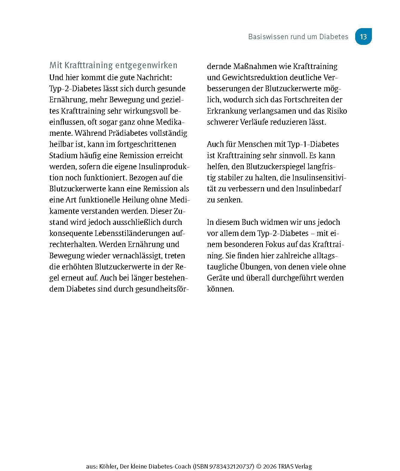 Beispielinhalt (Bild) Der kleine Diabetes-Coach