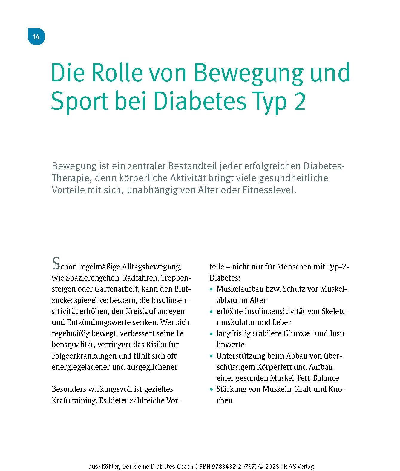 Beispielinhalt (Bild) Der kleine Diabetes-Coach