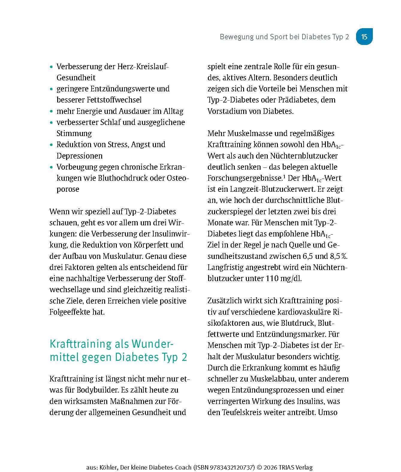 Beispielinhalt (Bild) Der kleine Diabetes-Coach