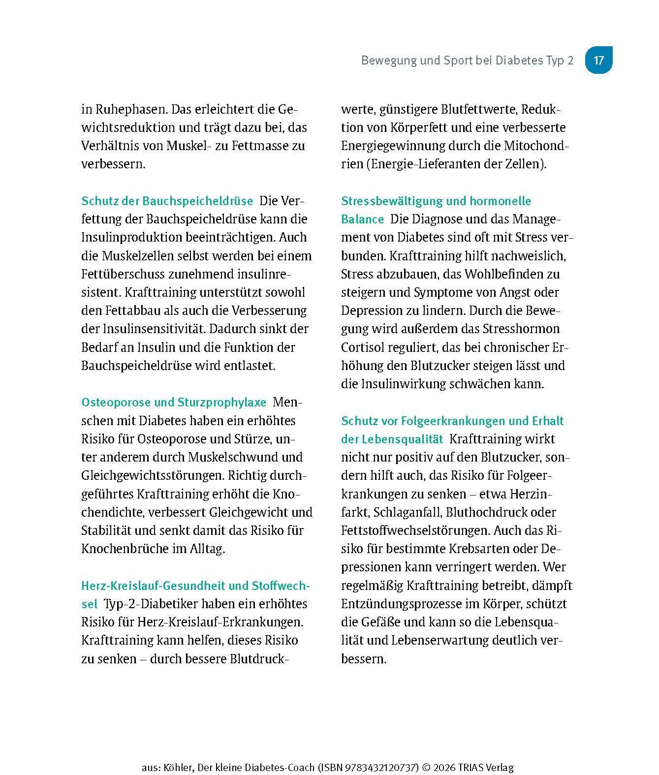 Beispielinhalt (Bild) Der kleine Diabetes-Coach