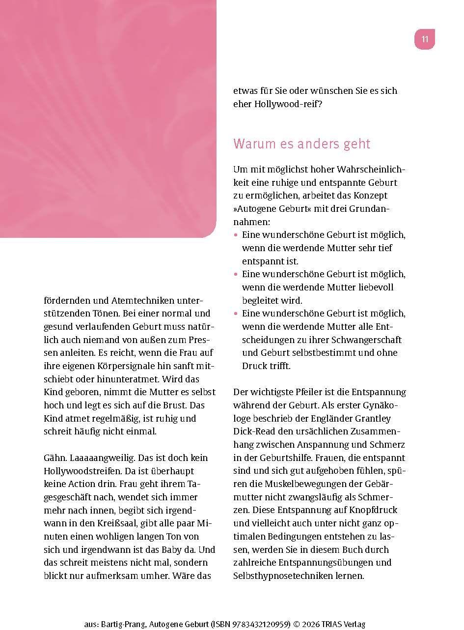 Beispielinhalt (Bild) Autogene Geburt