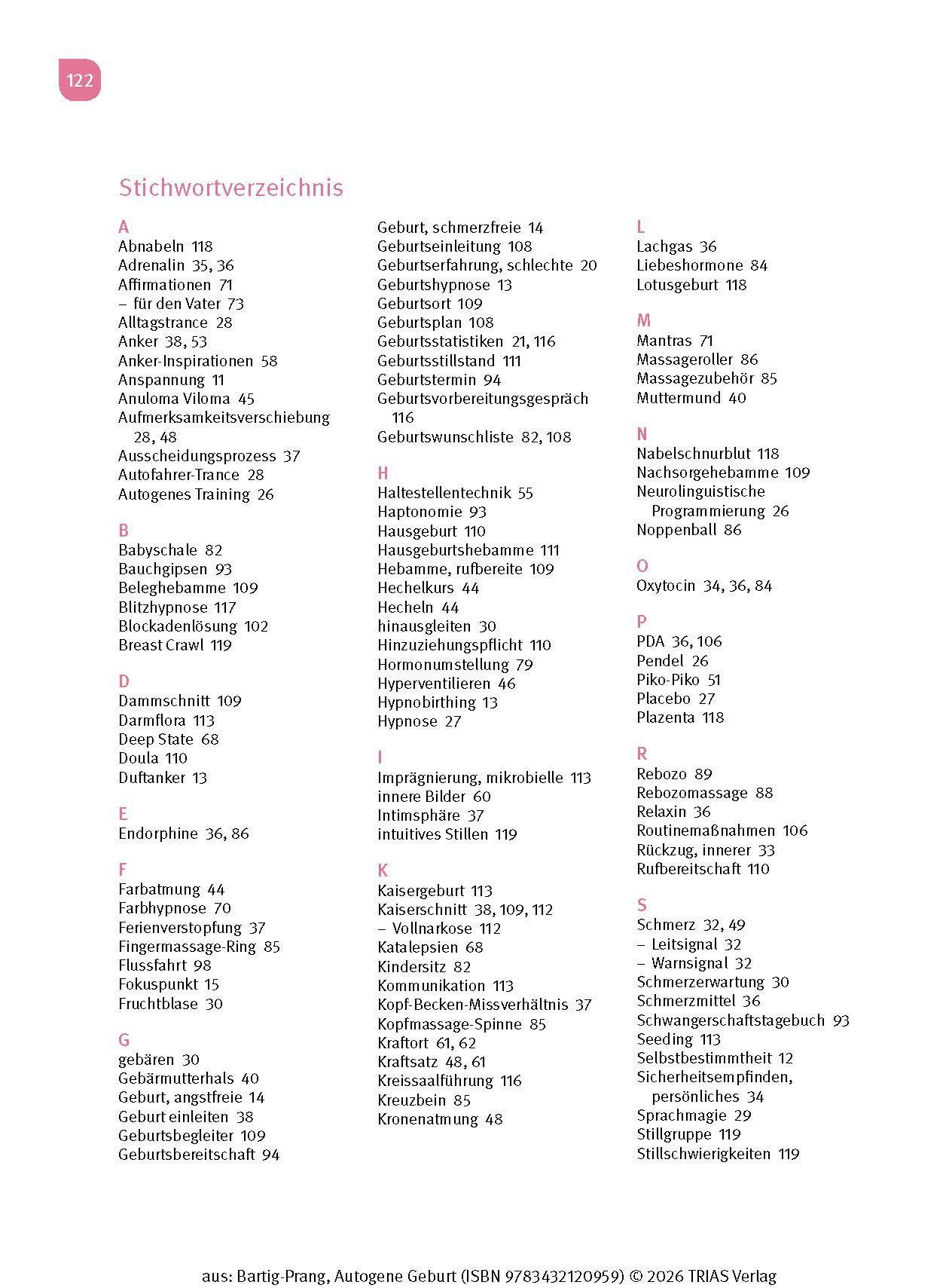 Beispielinhalt (Bild) Autogene Geburt