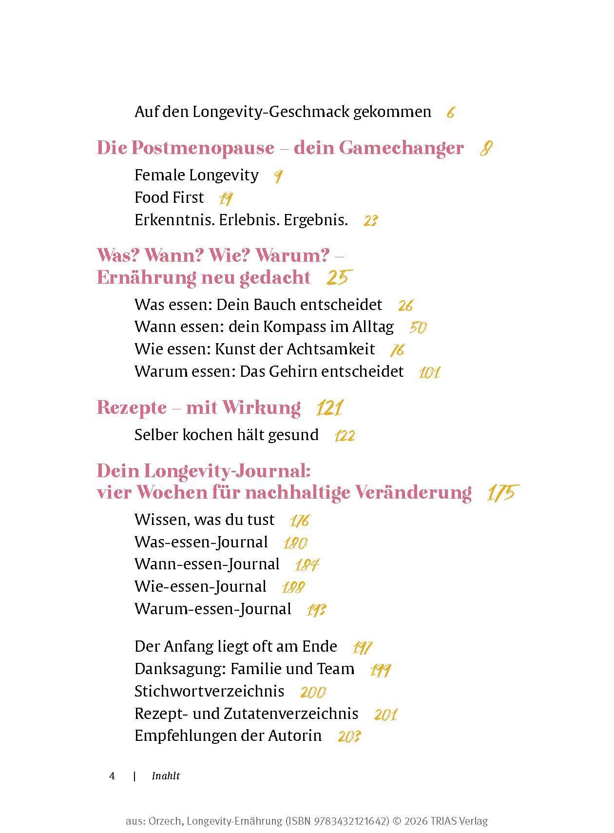 Beispielinhalt (Bild) Longevity-Ernährung