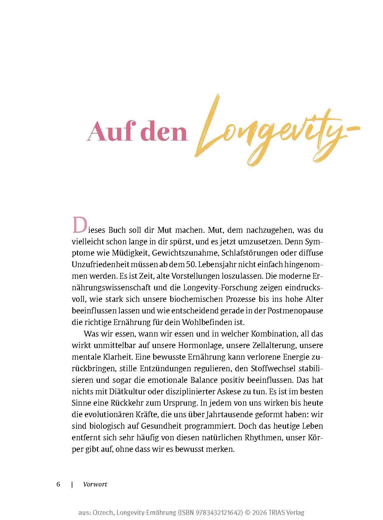 Beispielinhalt (Bild) Longevity-Ernährung