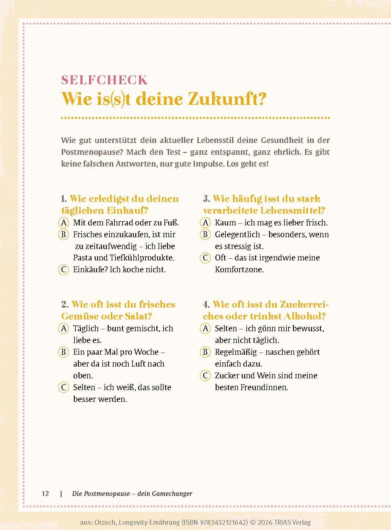 Beispielinhalt (Bild) Longevity-Ernährung