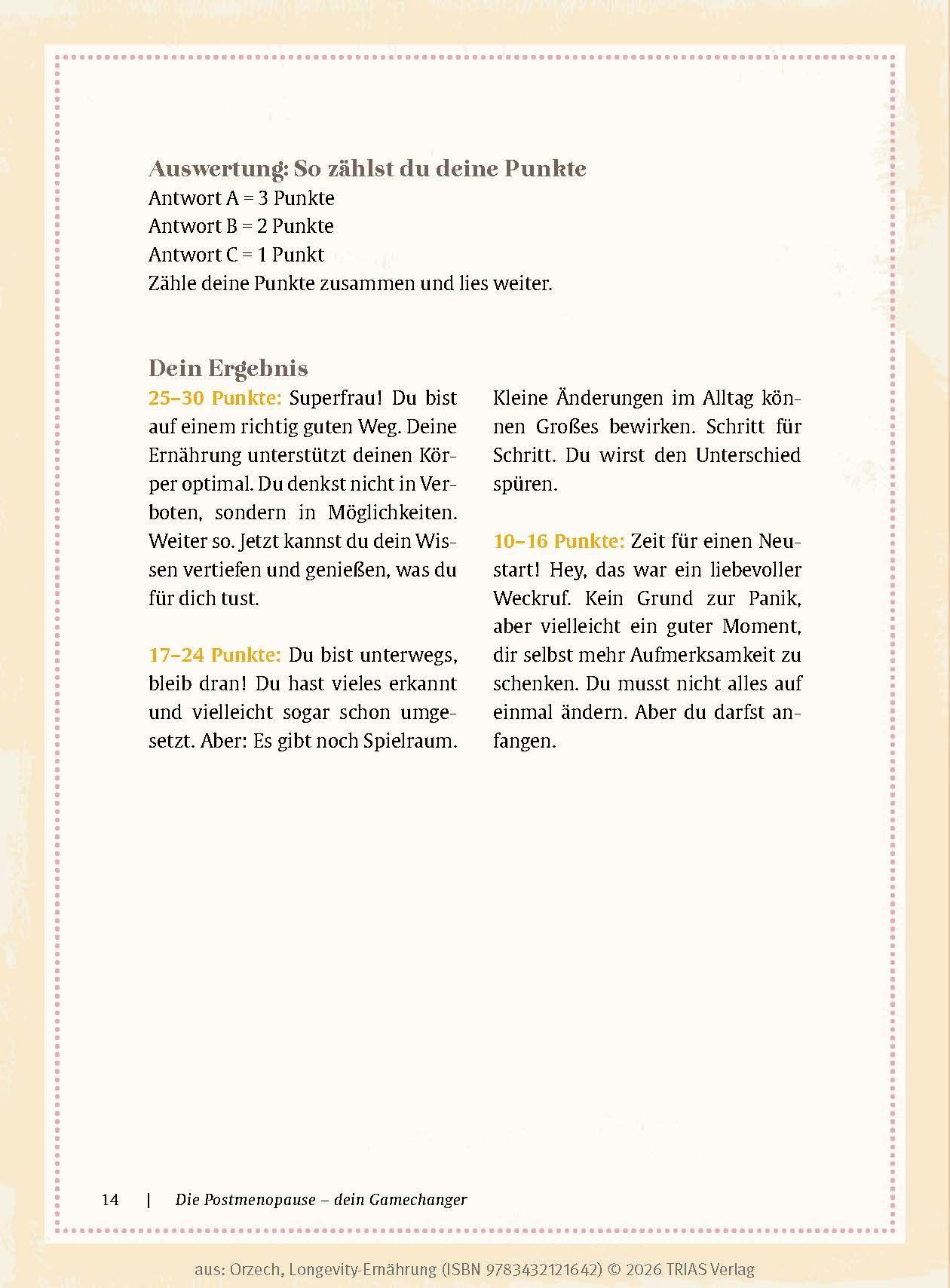 Beispielinhalt (Bild) Longevity-Ernährung