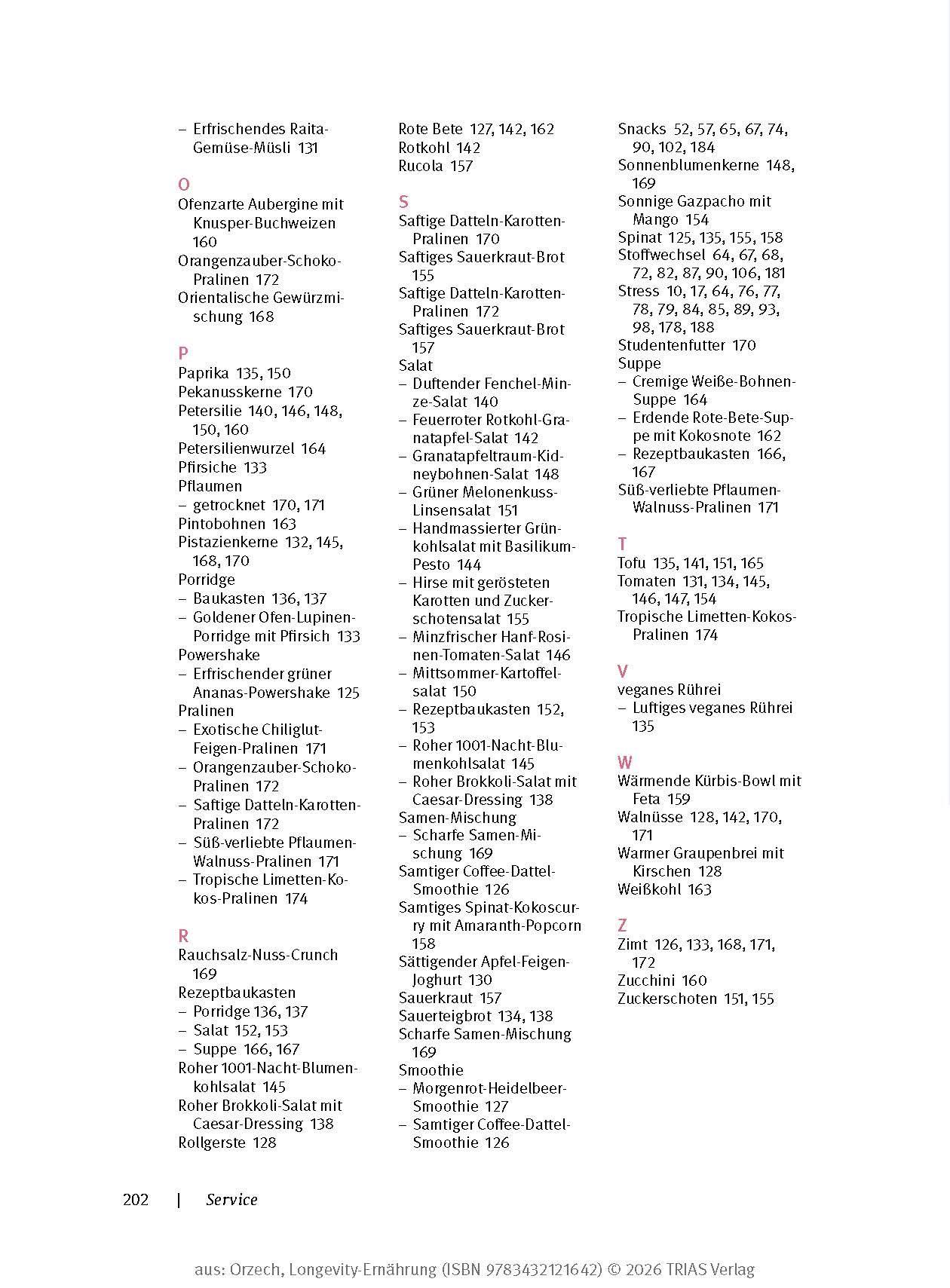 Beispielinhalt (Bild) Longevity-Ernährung