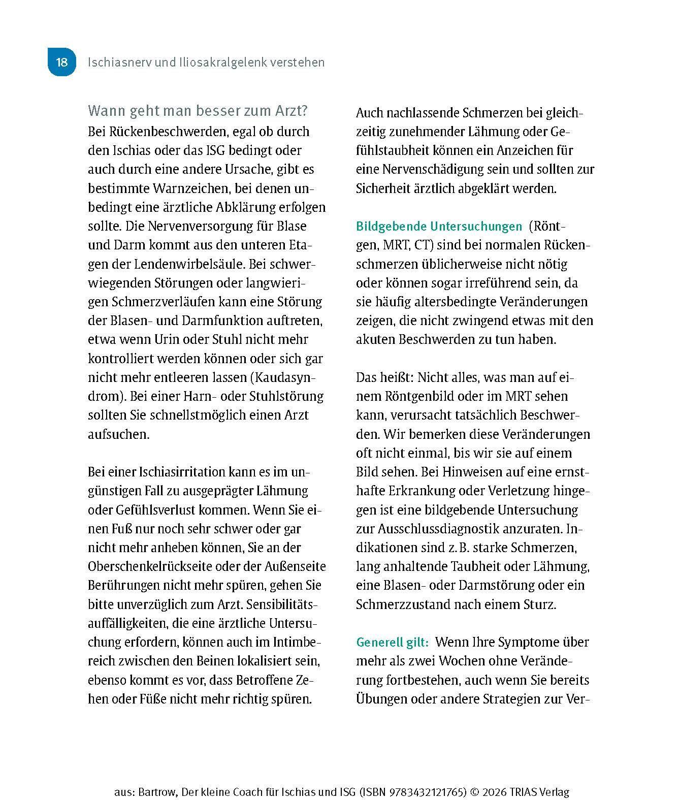 Beispielinhalt (Bild) Der kleine Coach für Ischias und ISG